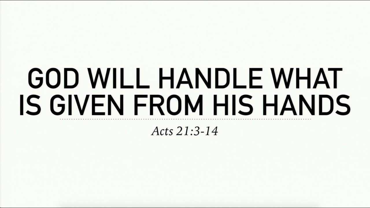 God Will Handle What Is Given From His Hand - Pr Wendy Chiang