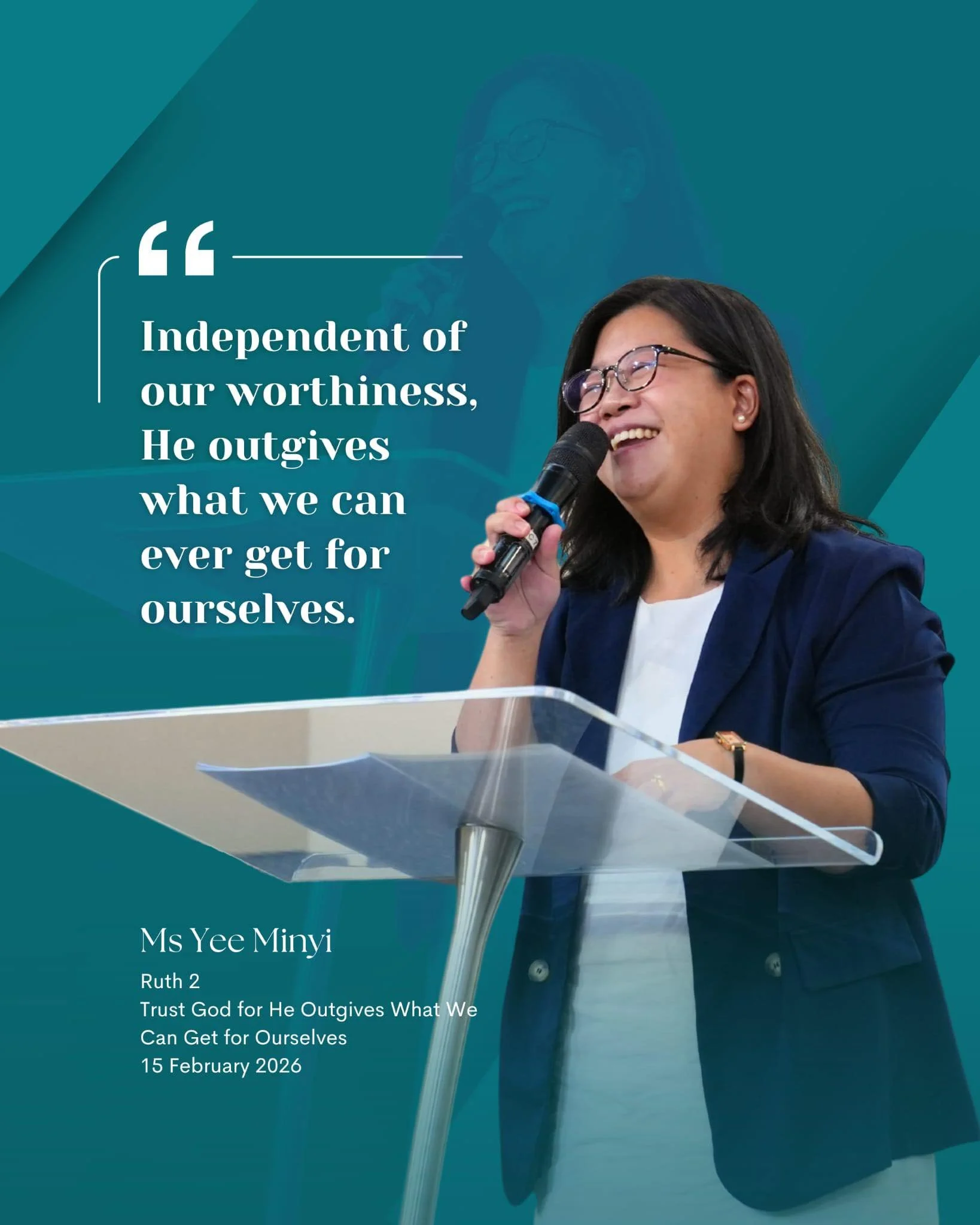 Trust, for God Outgives What We Can Get for Ourselves - Ms Yee Minyi