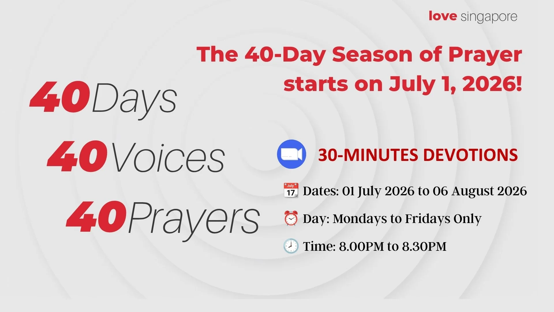 Love Singapore 40-Day Prayer Season 2026