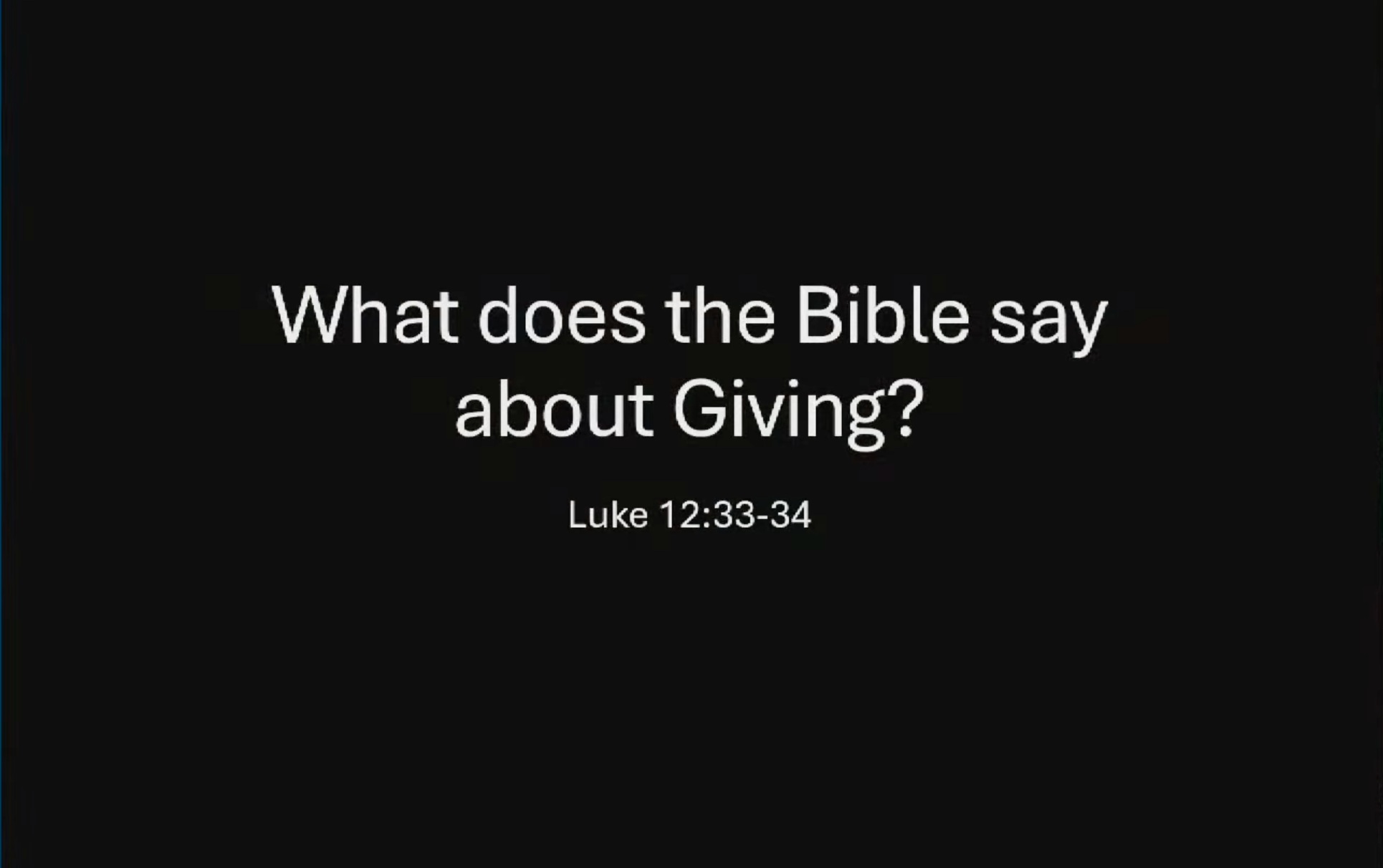 What does the Bible say about Giving? - Rev Benjamin Lee