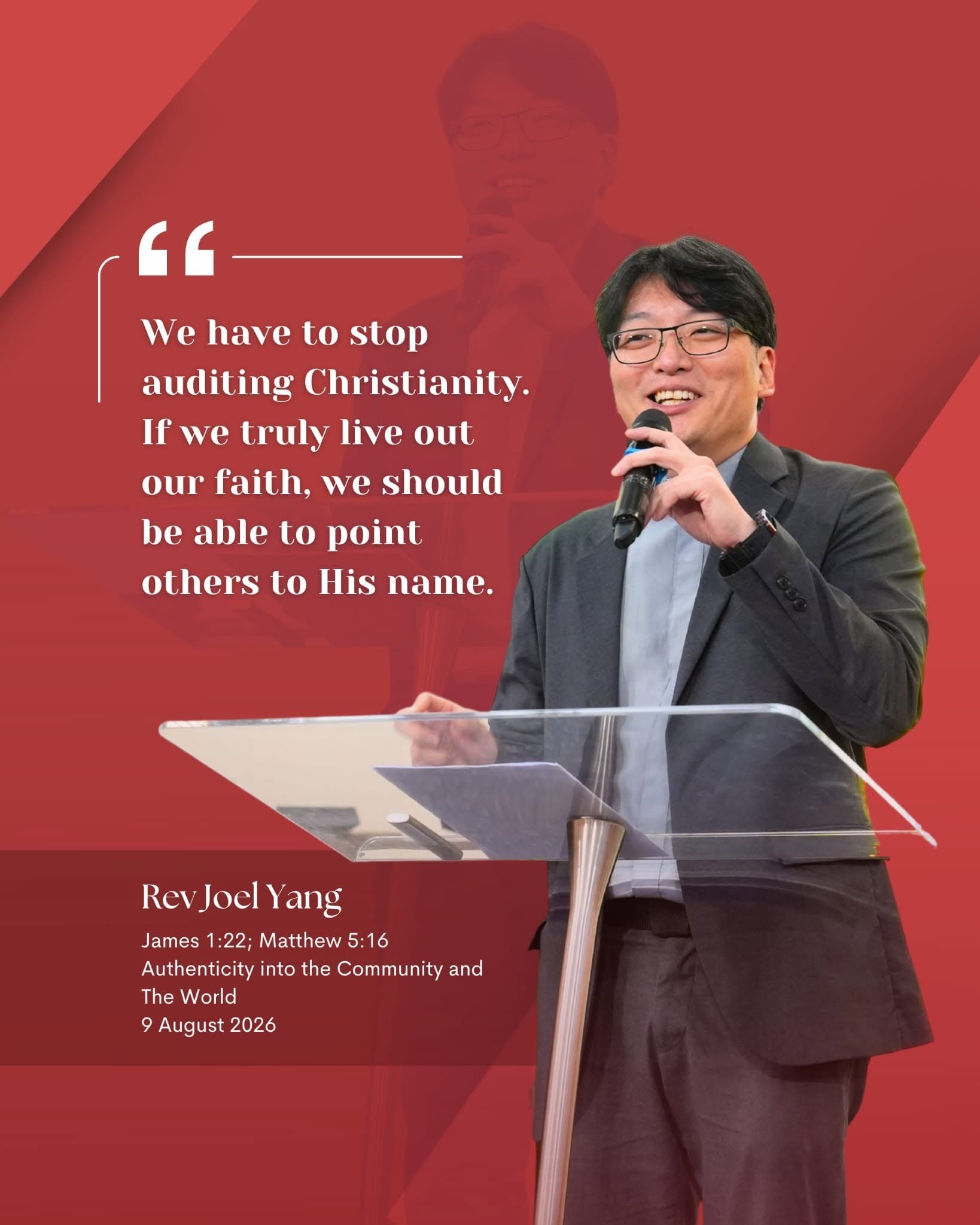 Authentic into the Community and the World - Rev Joel Yang