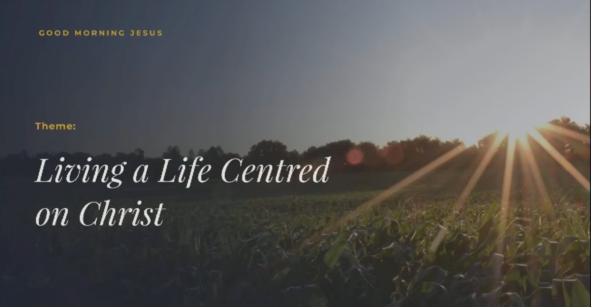 Living a Life Centred on Christ - Pr Albert Low