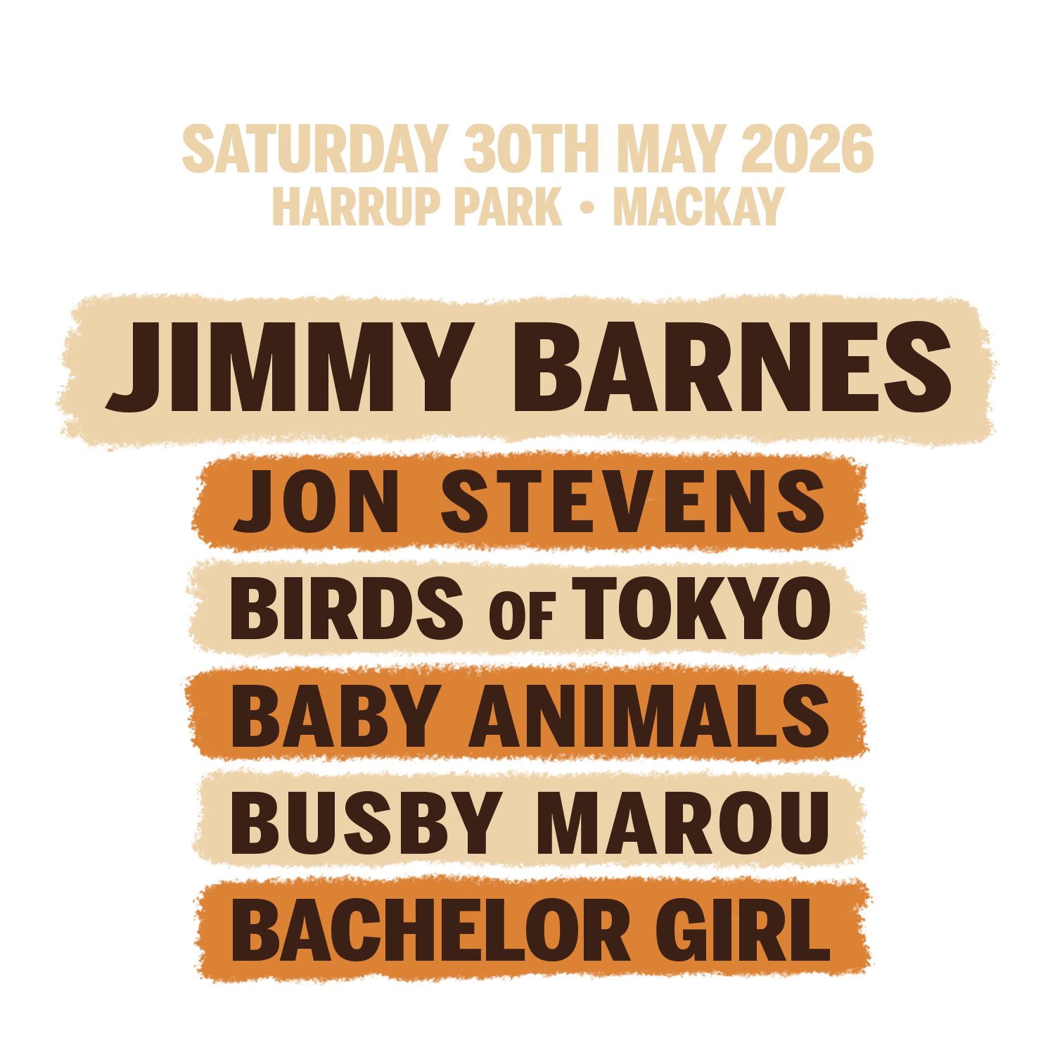 2026 line up for Legends on the Lawn, Mackay