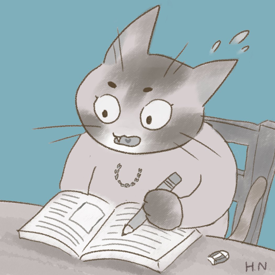 Cat student, digital media, 2021