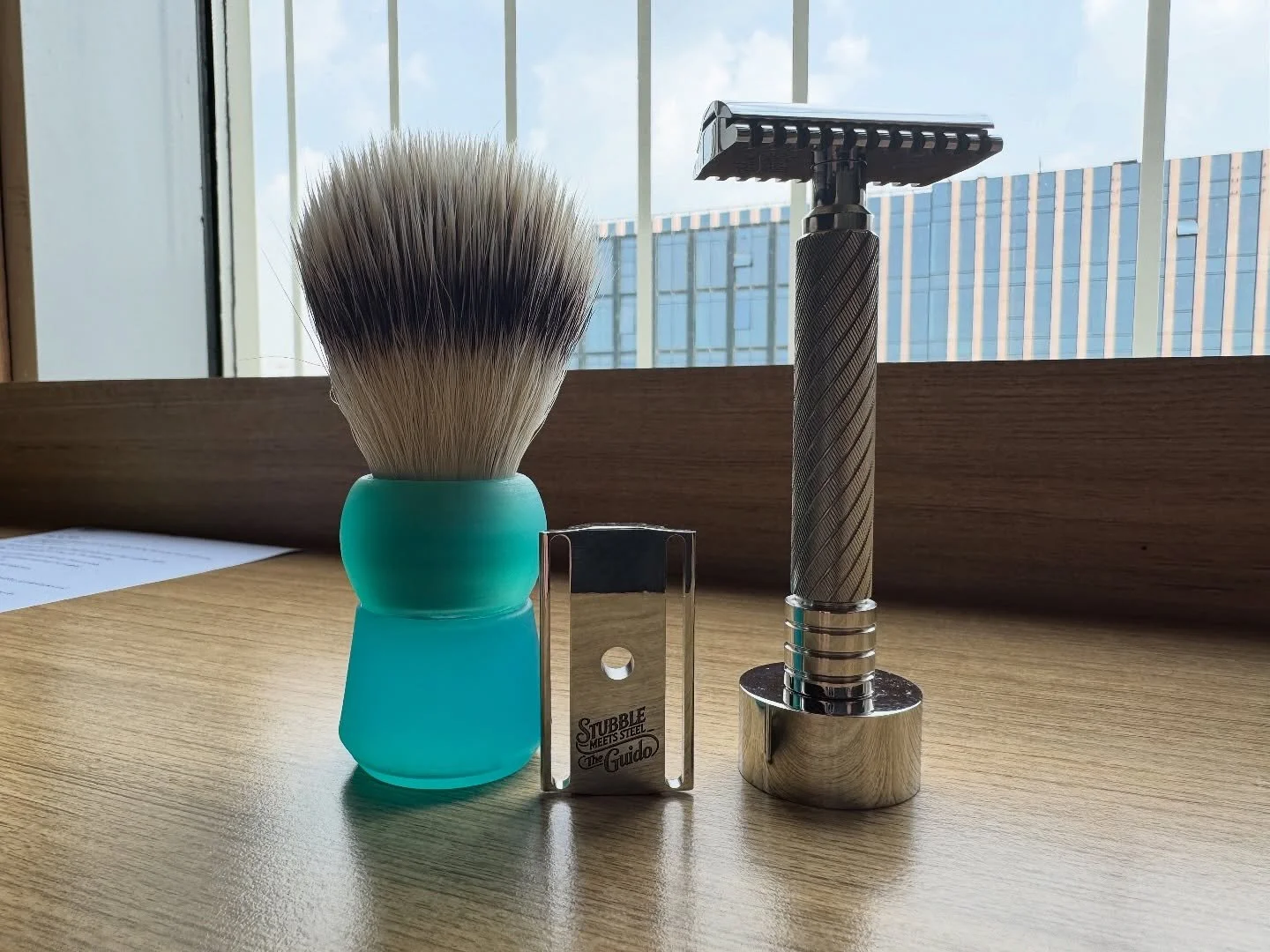 The Guido. A collaboration between Alpha and Stubble Meets Steel. Smoothness made steel. @stubblemeetssteel #alphashaving #wetshaving