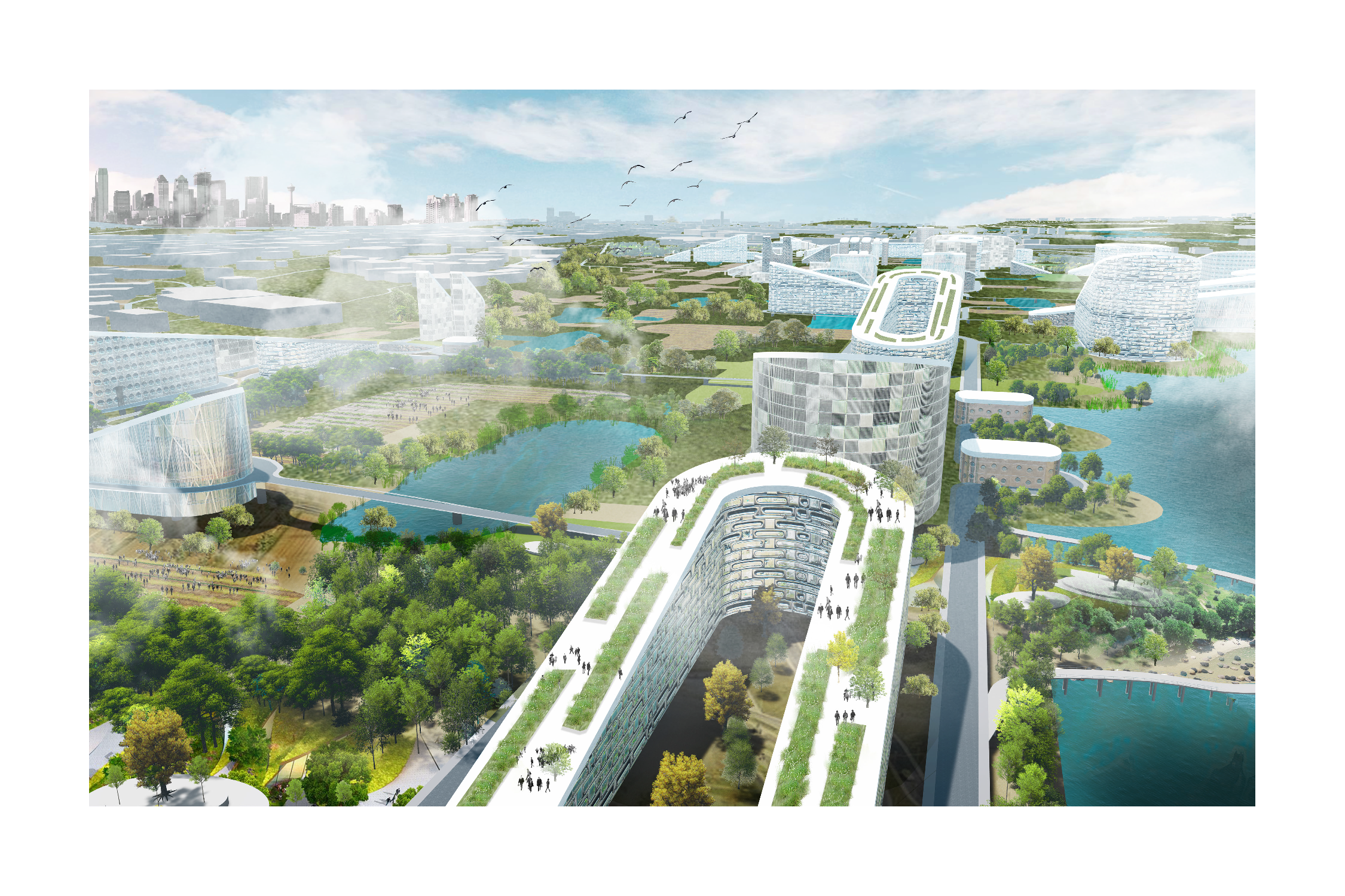 Laura Sandor. City of a Thousand Courtyards, Aerial Perspective, 2020.