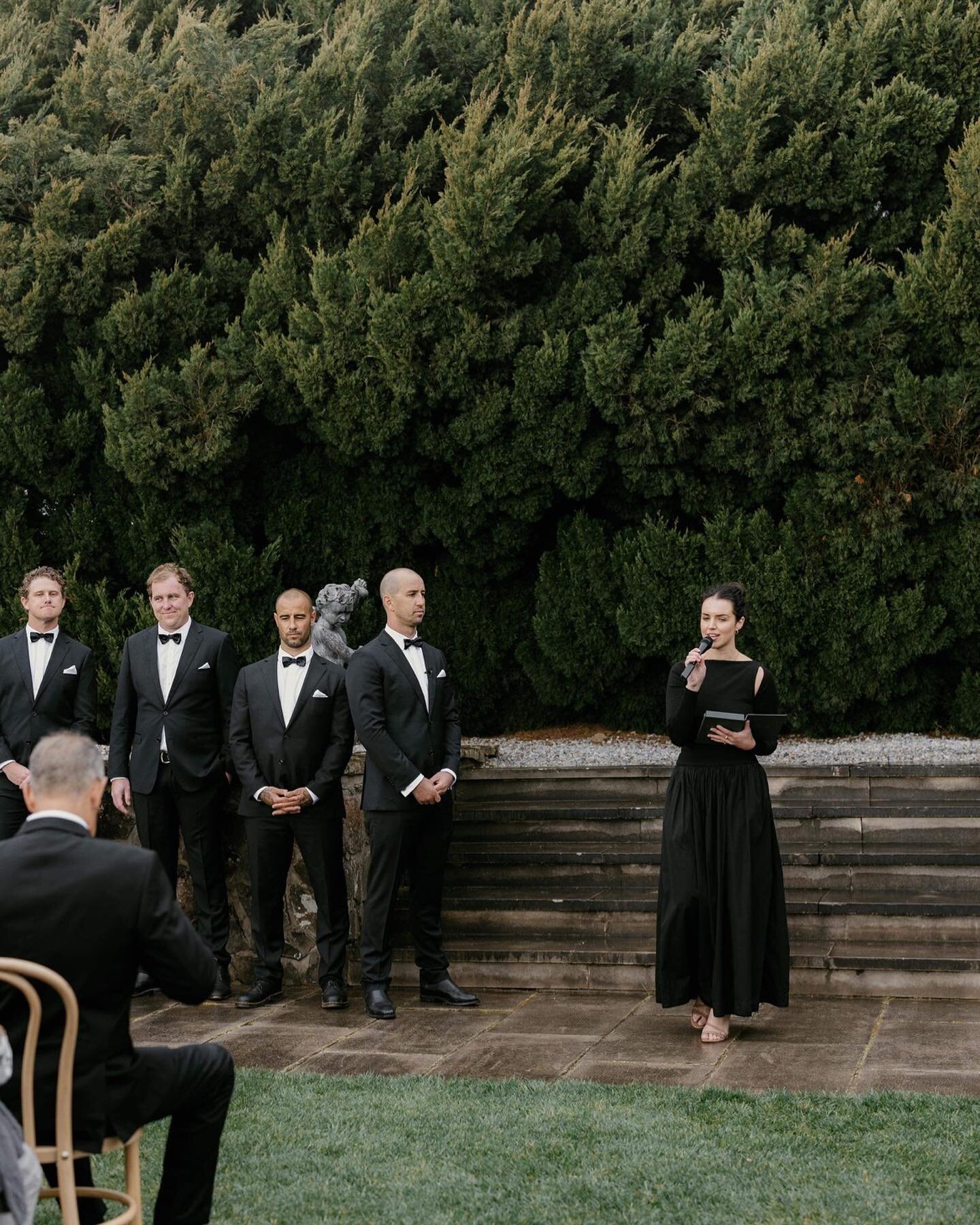 How to transform from celebrant to guest (a photo series):

1. Get everyone to sit down and turn off their phones
2. Tell the love story with a few funny bits and some lovey bits
3. Congratulate the married couple
4. Pose for a photo
5. Listen to spe