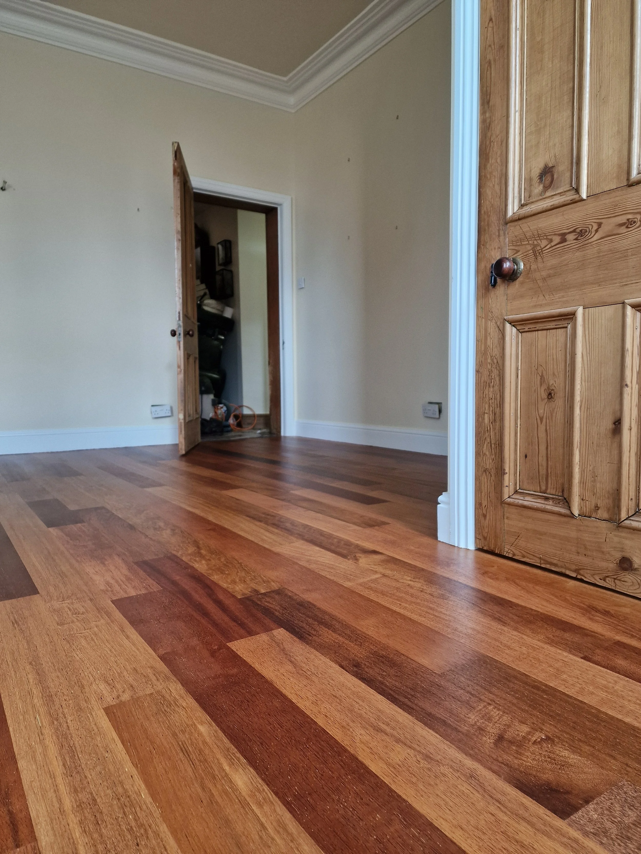 Merbau  wood flooring being restored