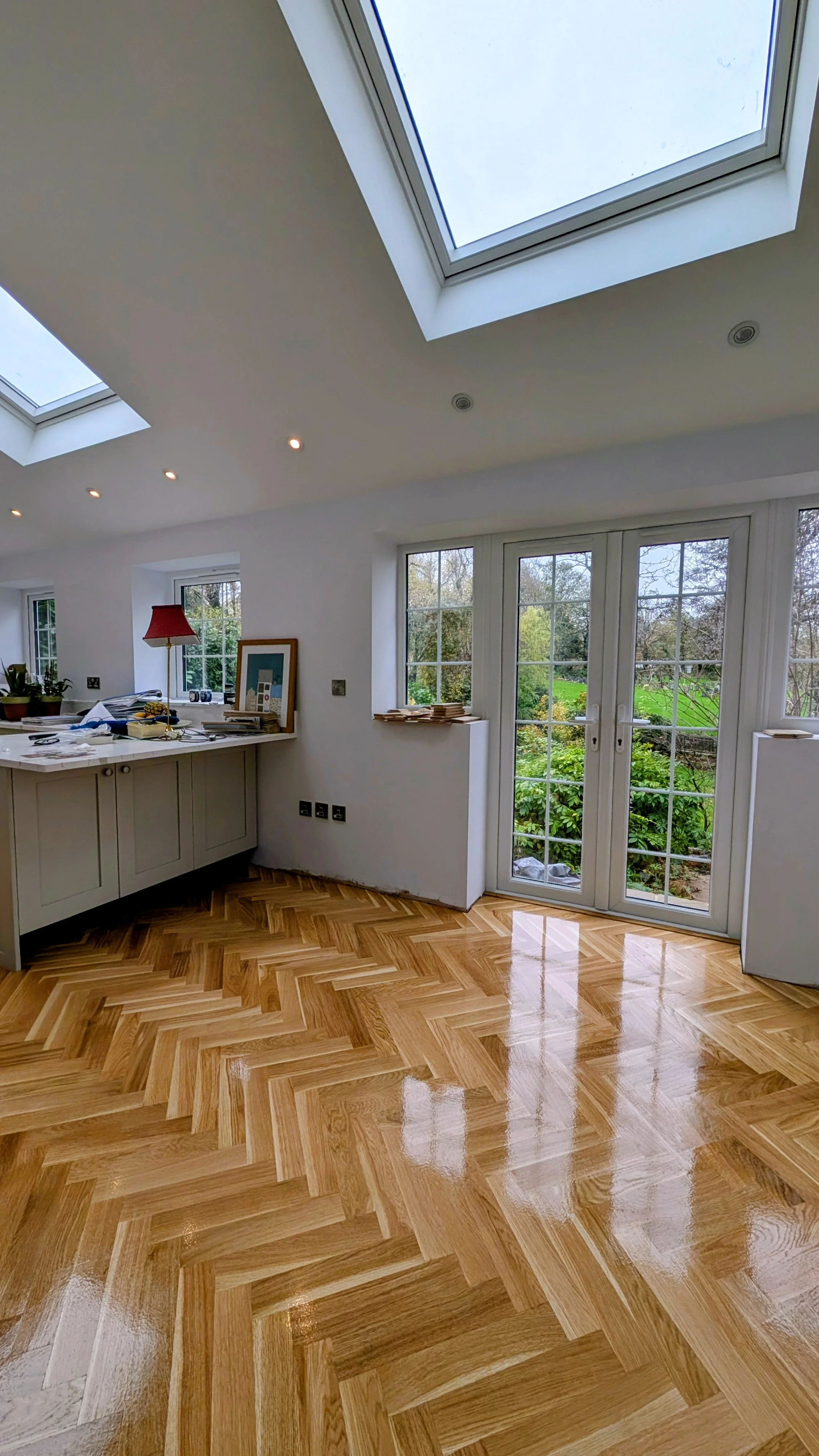 Herringbone installed over Underfloor heating
