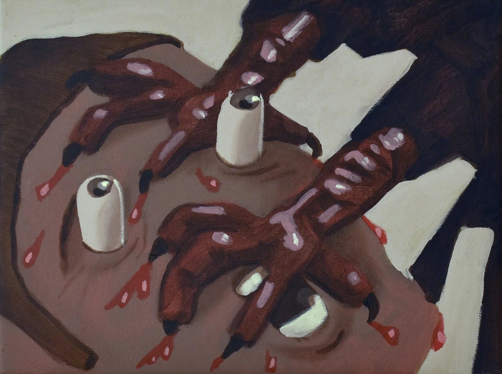 «FRISCH RASIERT» Acrylic on canvas / 30 x 40 cm / 2025