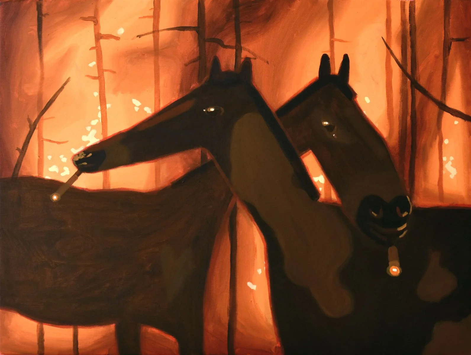 «LAGERFEUERROMANTIK» Acrylic on canvas / 60 x 80 cm / 2025