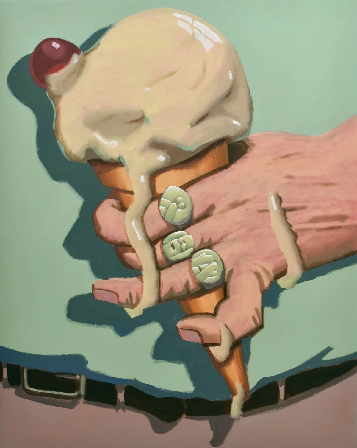 «HIE CHÖNT DINI WÄRBIG STAH» Acrylic on canvas / 100 x 80 cm / 2025