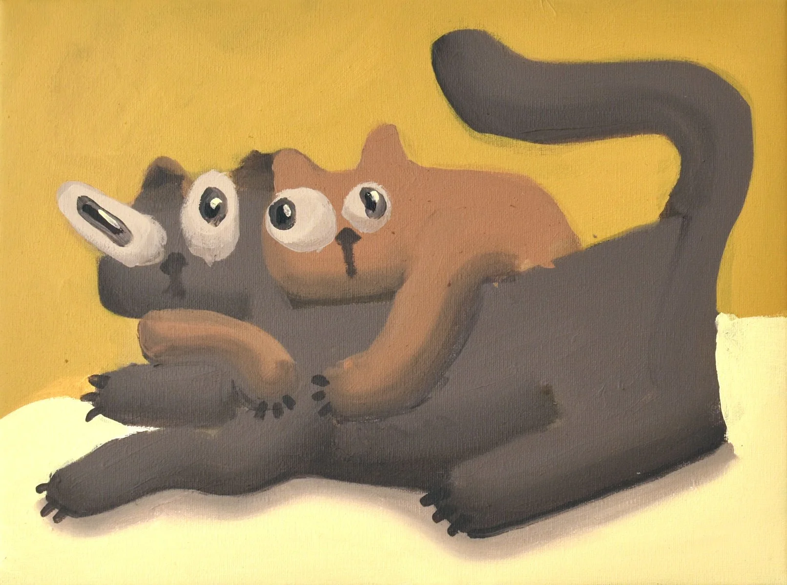 «GIB PFÖTCHEN! 2» Acrylic on canvas / 40 x 30 cm / 2025