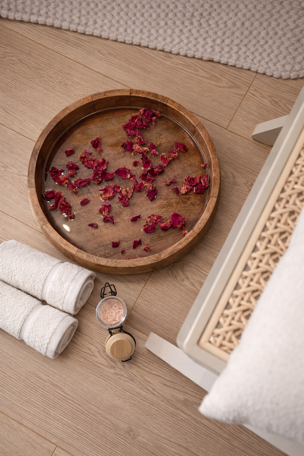 Relaxing spa ambiance with rose petals.png