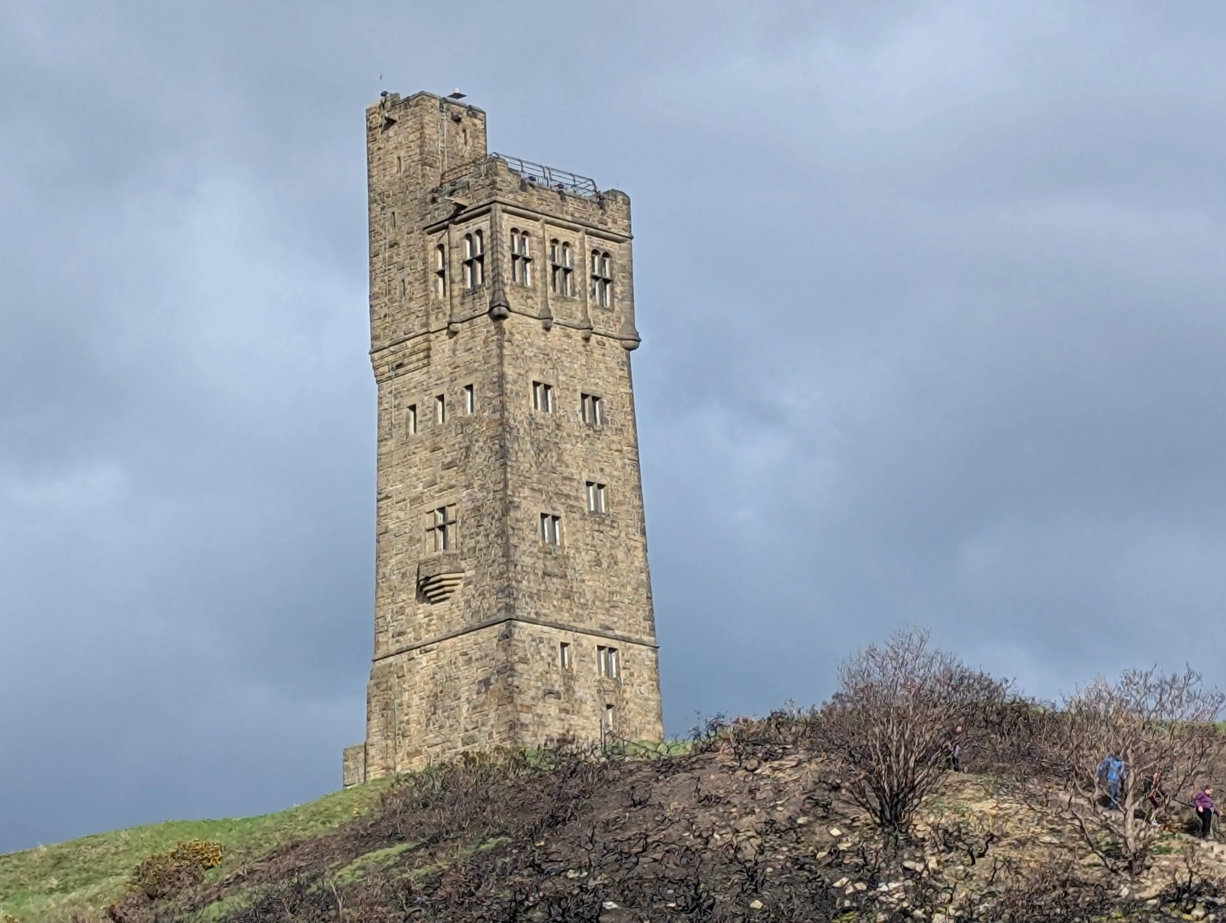 Walking to a castle (tower) on a hill