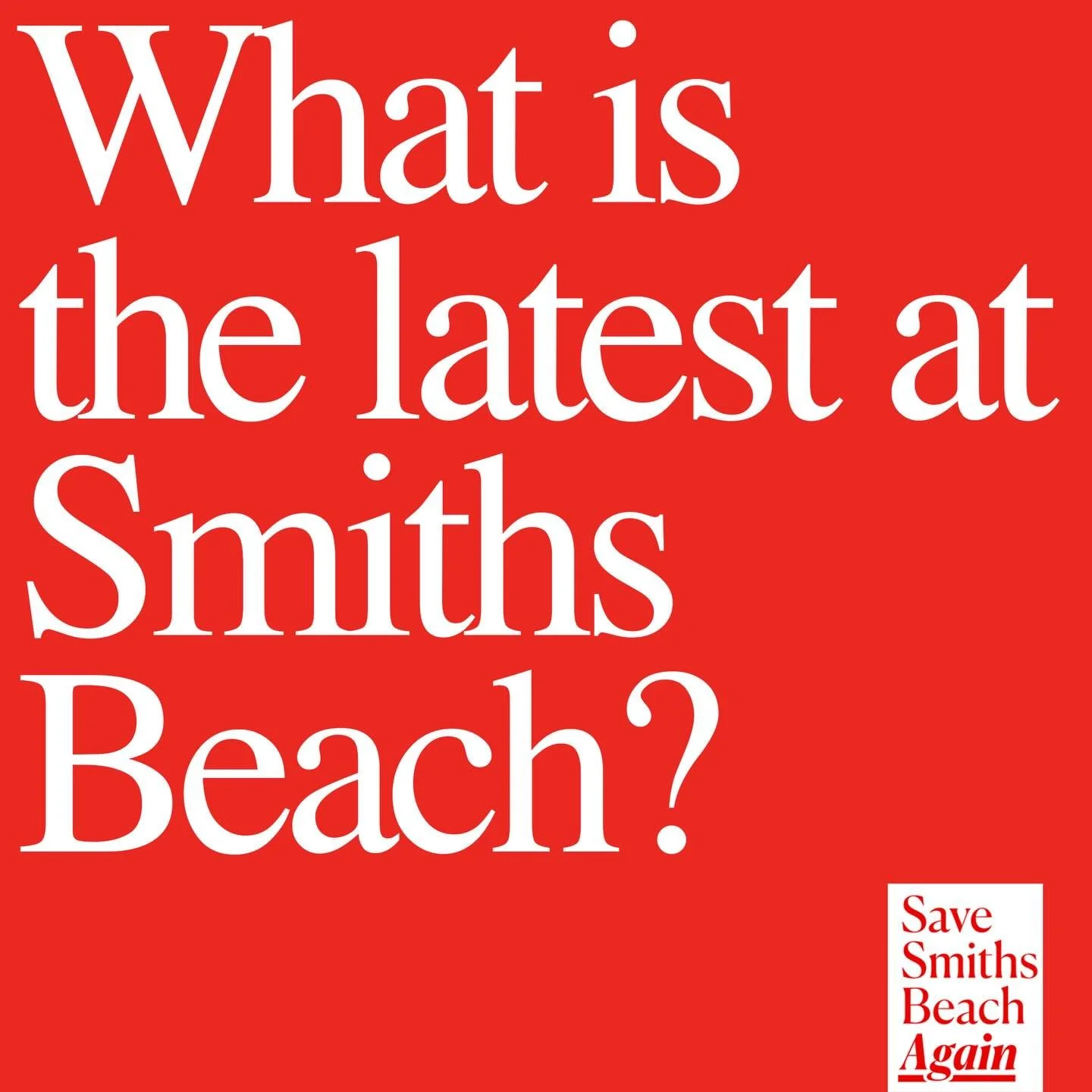 So What&rsquo;s The Latest At Smiths?

🏖️ We are currently waiting on the EPA to complete their assessment and rule on the environmental issues related to the proposed development. We were expecting something back from the EPA before the end of the 
