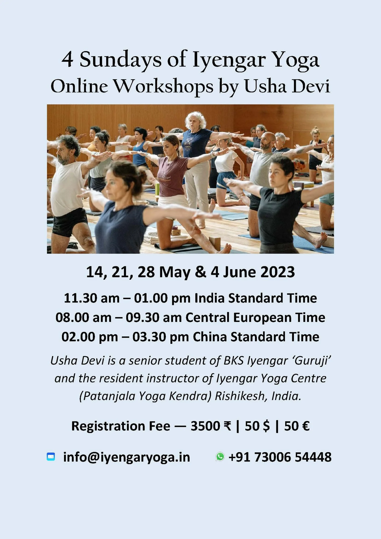 Online yoga classes — Iyengar Yoga Centre, Patanjala Yoga Kendra ...