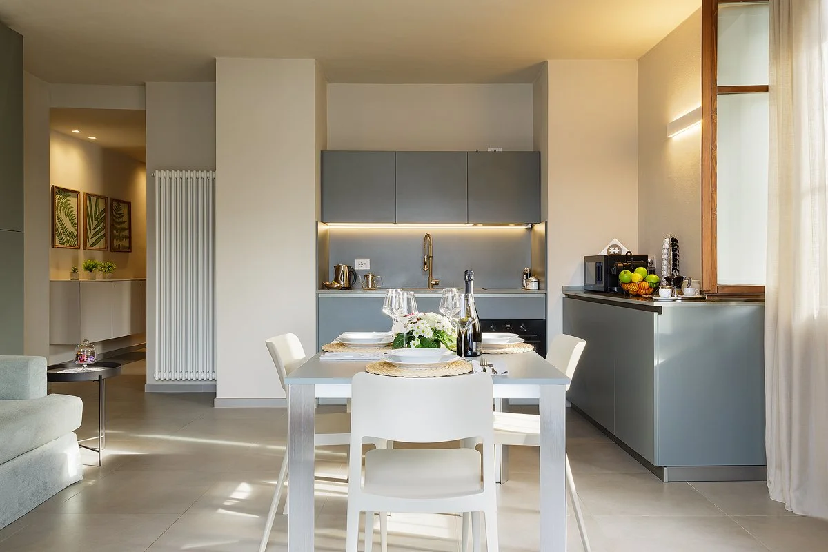 Living room and kitchen