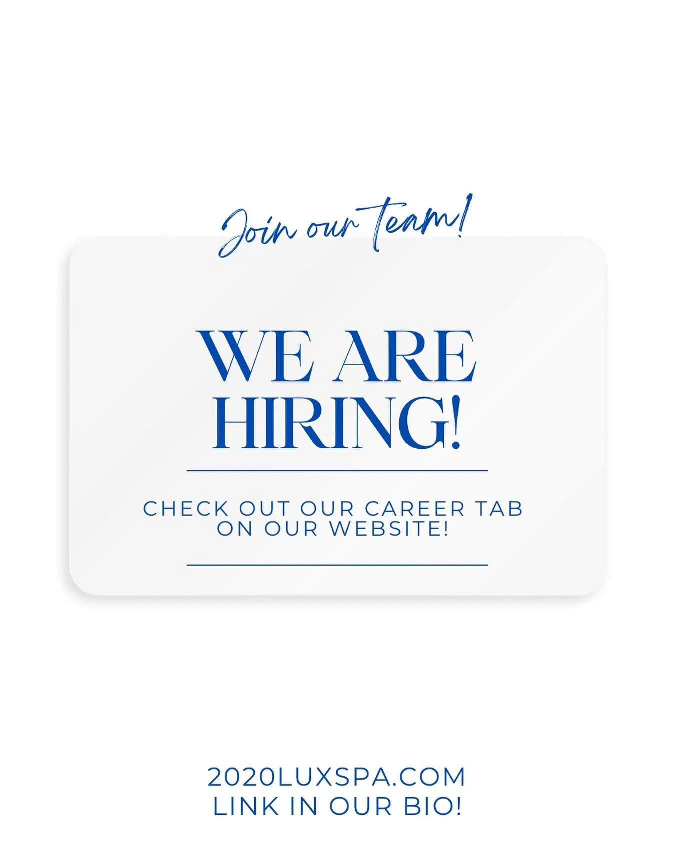 Join our team!💙