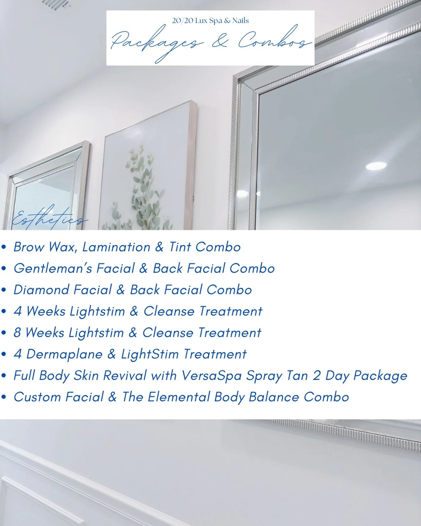 Use our popular packages &amp; combos for your next appointment💙!!!