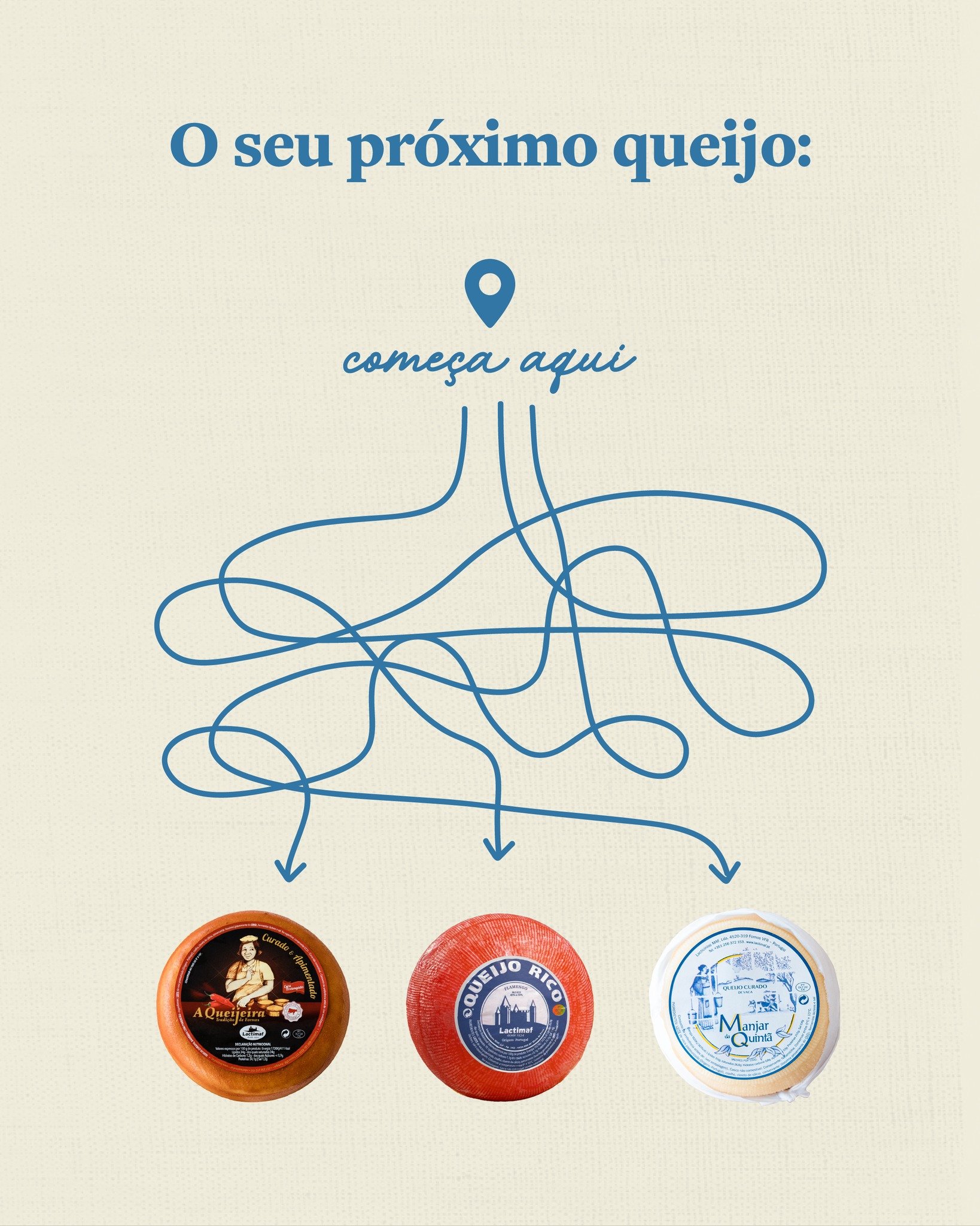 Todos os caminhos v&atilde;o dar a bom queijo... mas qual &eacute; o seu? 🧀

Siga a linha e descubra o queijo Lactimaf ideal para o seu dia.

👇 Diga-nos nos coment&aacute;rios: para onde o levou o seu caminho?