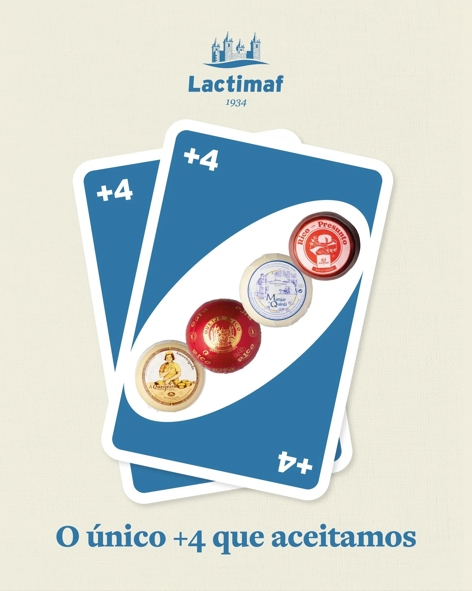 No Uno, o +4 &eacute; um castigo.
Para n&oacute;s, &eacute; um prazer. Ainda mais quando s&atilde;o 4 queijos.
Diga-nos: qual &eacute; o seu favorito? 👇