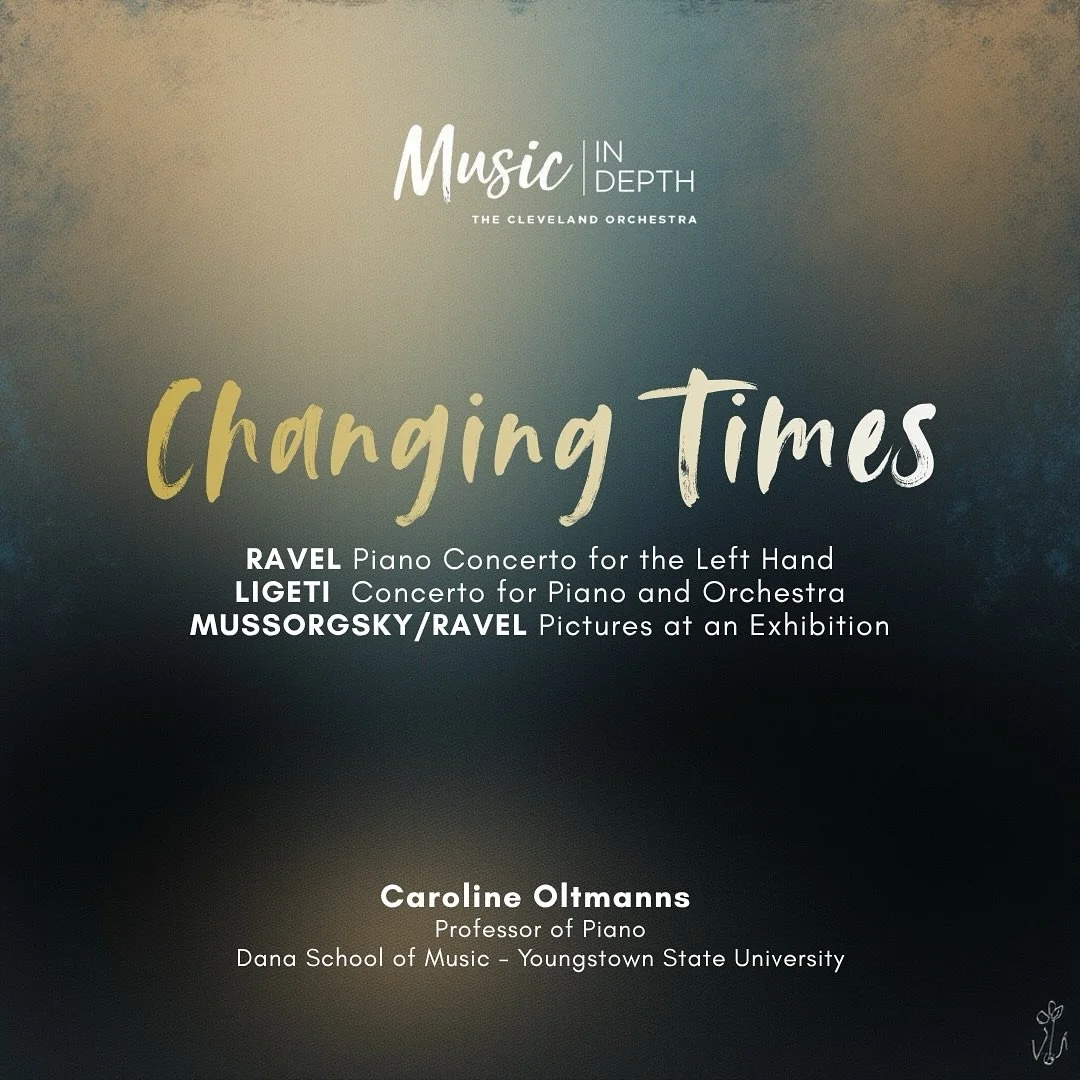 So looking forward to presenting MUSIC IN DEPTH for @cleveorch on Monday, November 24 at 4:00pm ET.
Join the online preview, and learn about the magnificent program. 

Preparing for these previews is always such a joy!
Ravel&rsquo;s piano concerto fo