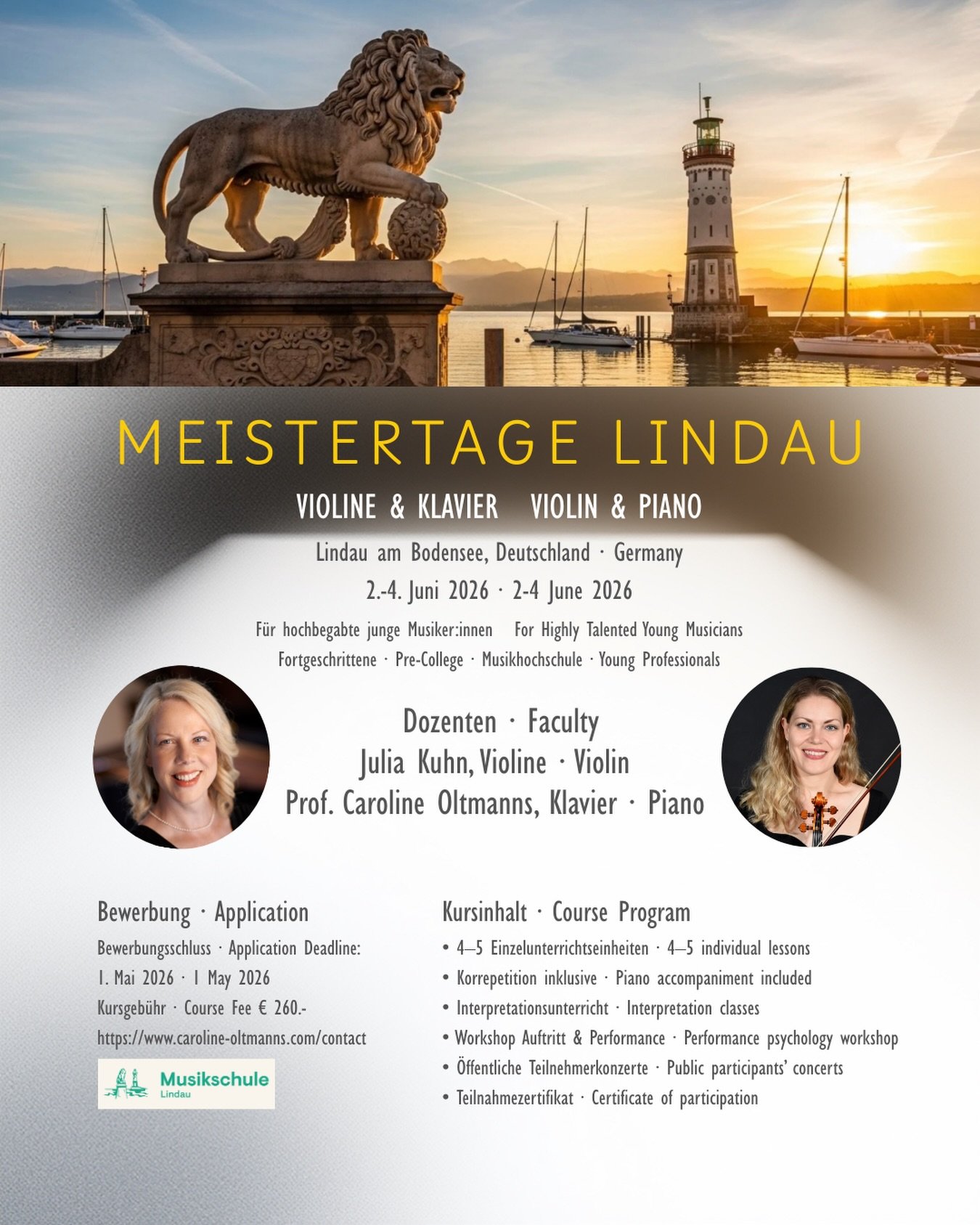 What an immense pleasure to announce this festival! Join us for an action packed summer course at Lake Constance in Bavaria!
#bodensee #piano #violin #summerfestival