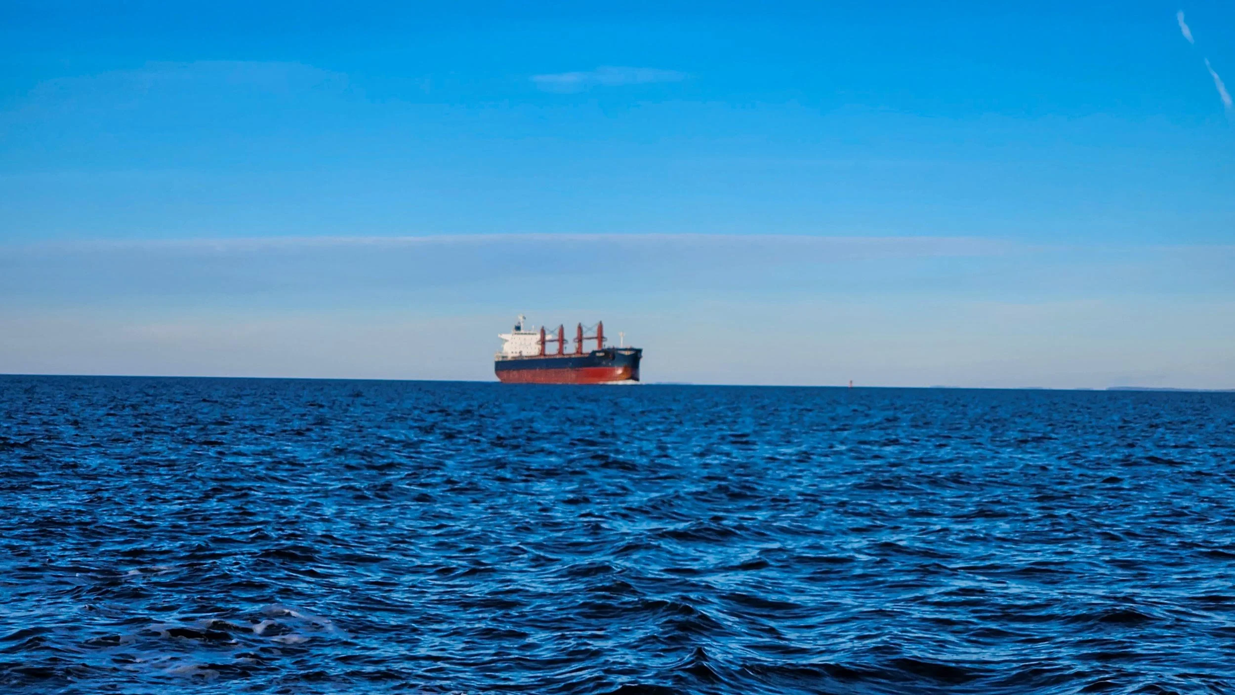 Avoiding huge ships on the bay