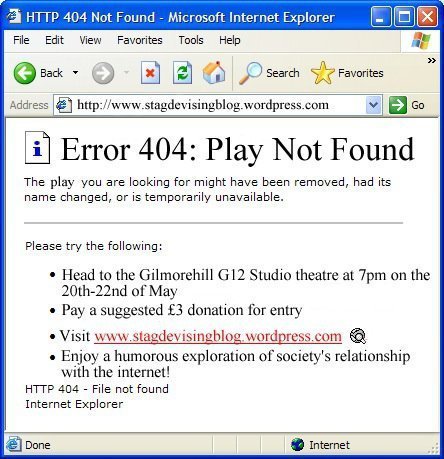 Error 404: Play Not Found