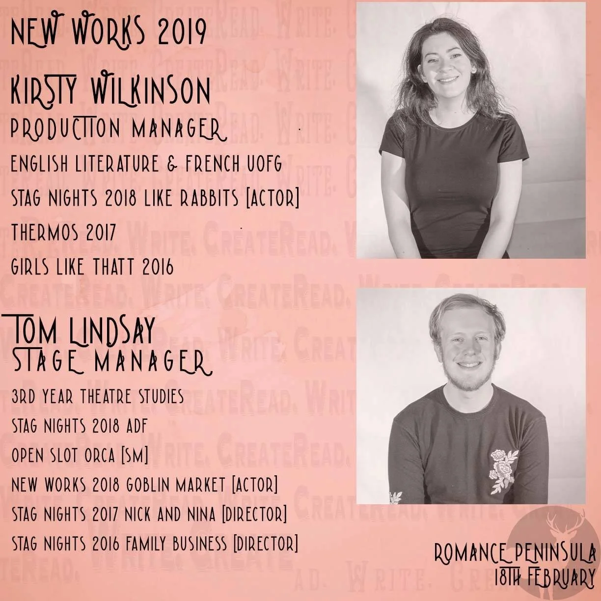 Production Manager - Kirsty Wilkinson & Stage Manager - Tom Lindsay