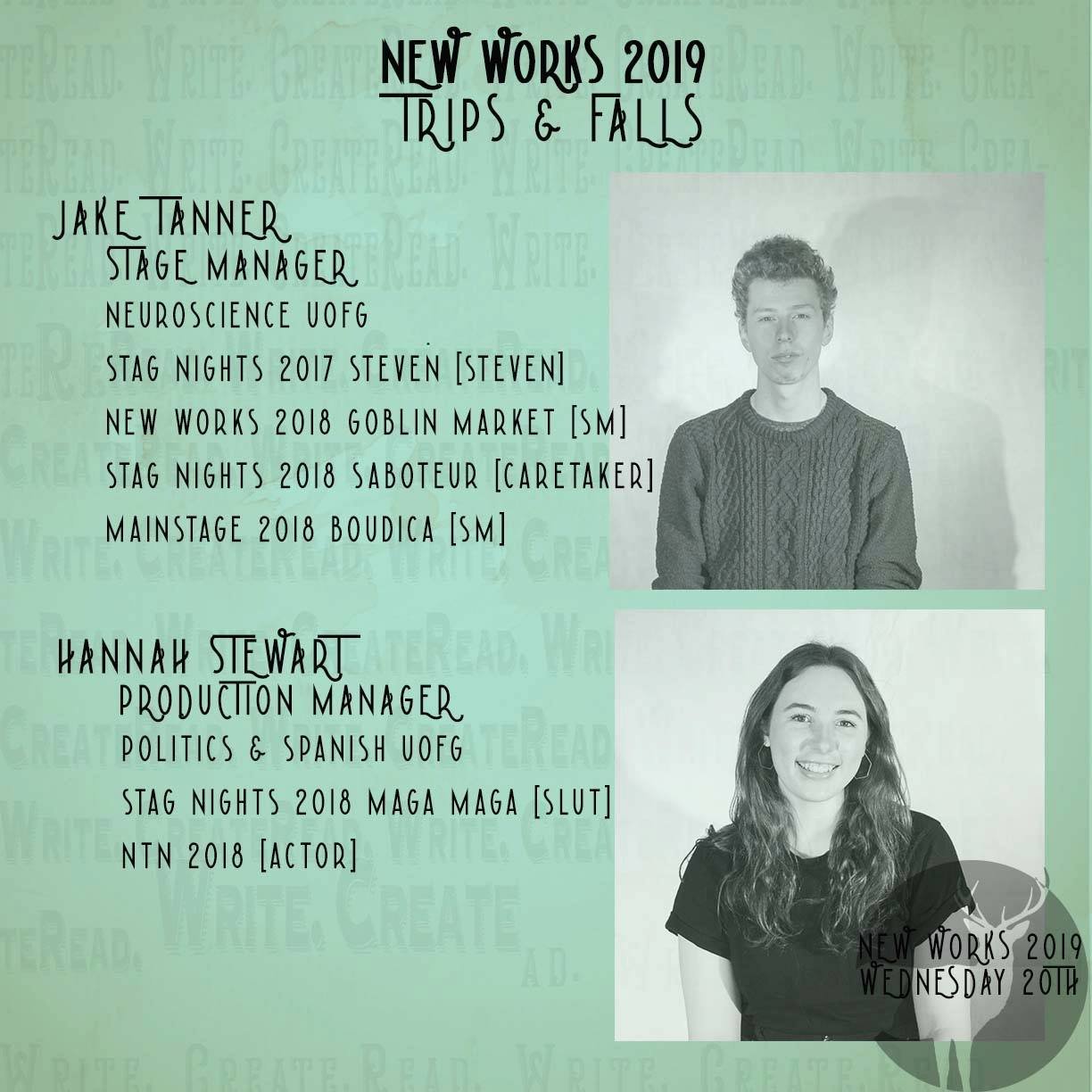 Stage Manager - Jake Tanner & Production Manager - Hannah Stewart