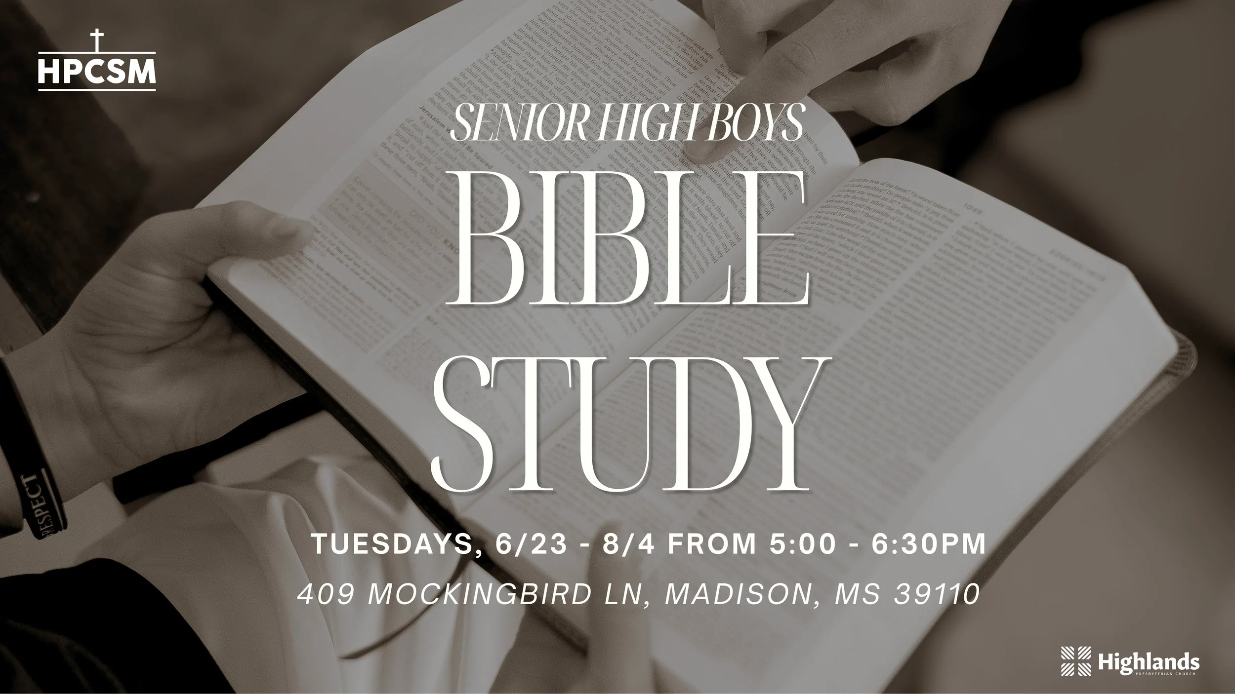 Student Ministry Sr. High Boys Biblestudy
