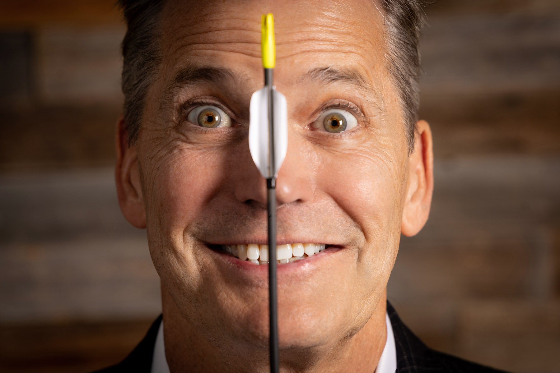 Studio portrait of Greg Easton, Chairman of the Board of Jas. D. Easton, Inc., and president of World Archery 