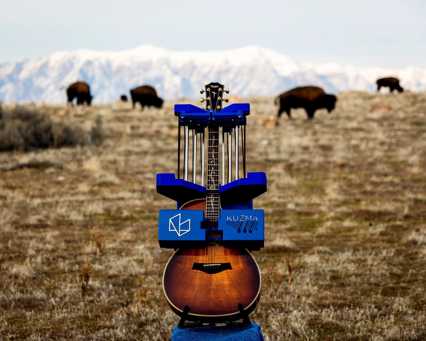 Product photographer - Nick Sokoloff - Commercial & Marketing Photography, Utah. Utah salt flats with picture of guitar