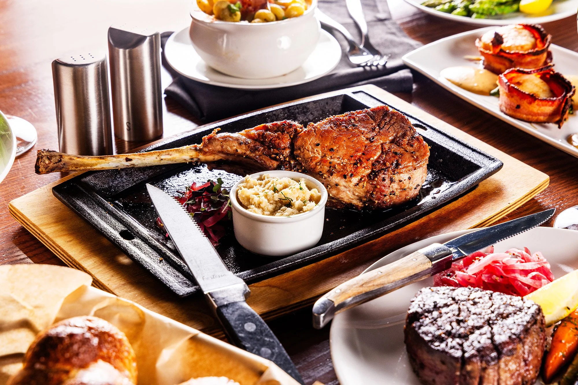 Salt Lake City and Park City Food Photographer - Nick Sokoloff photo of pork chop at The Steak Pit Snowbird