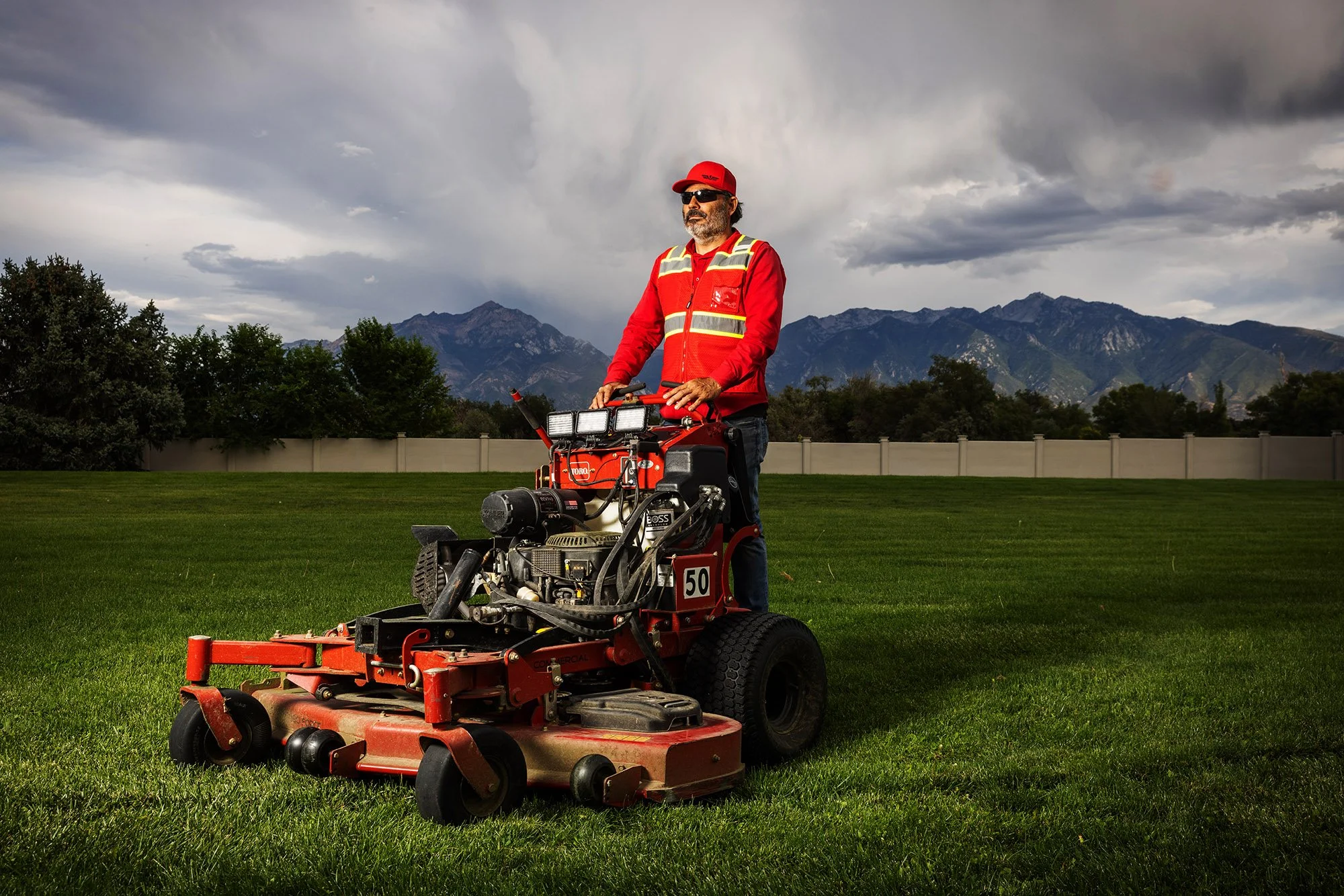 Salt Lake City Commercial, Headshot & Portrait Photographer - Nick Sokoloff - Utah photo of guy on lawnmower