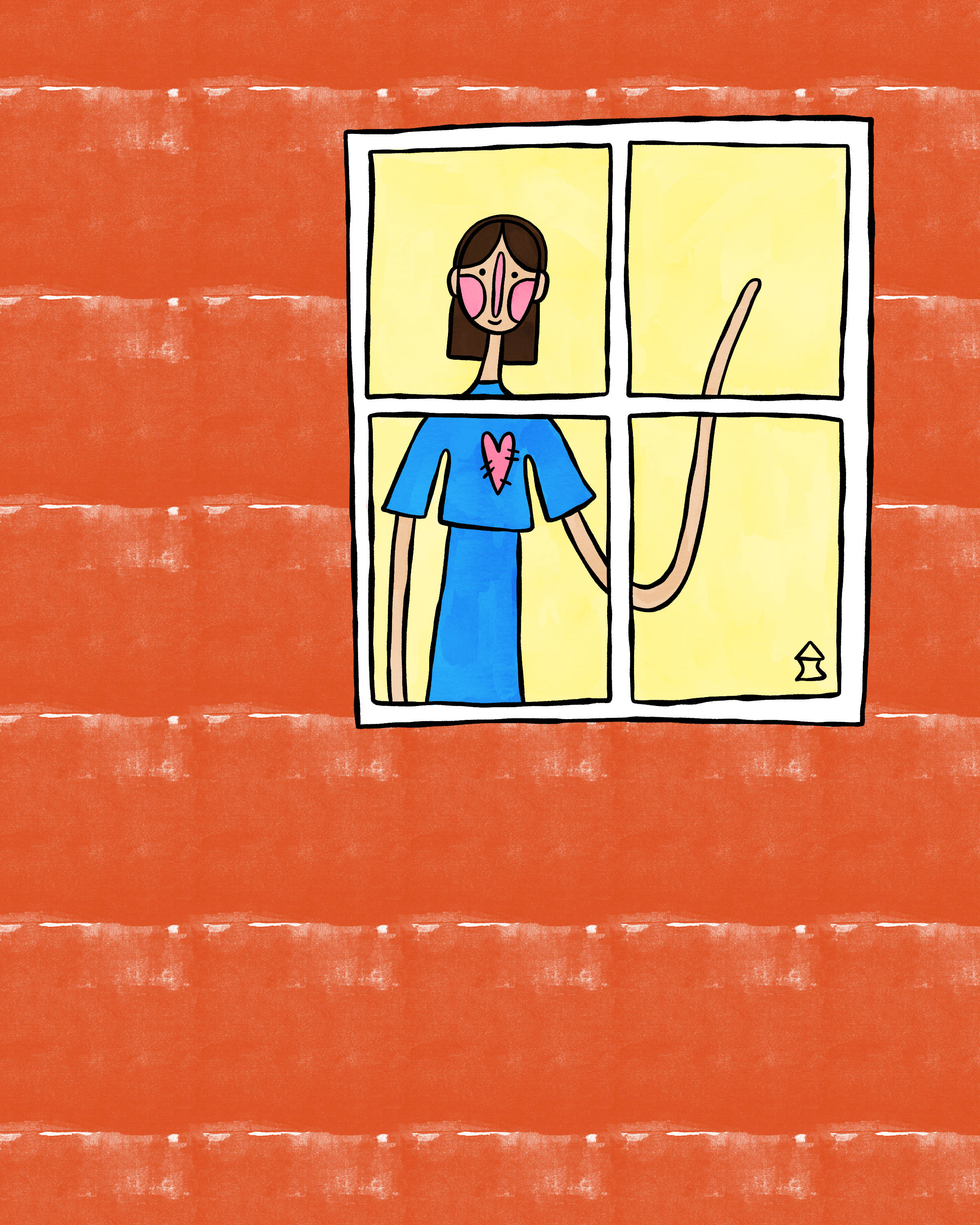 "she waves through the window" 