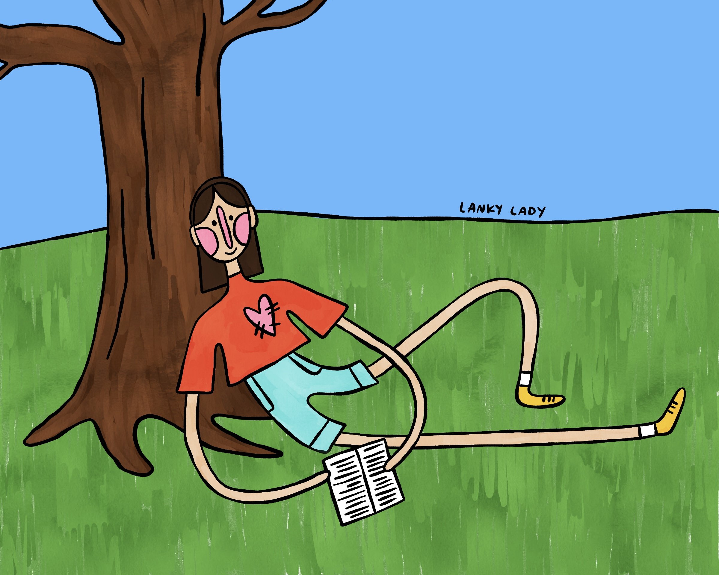 "under a tree" 