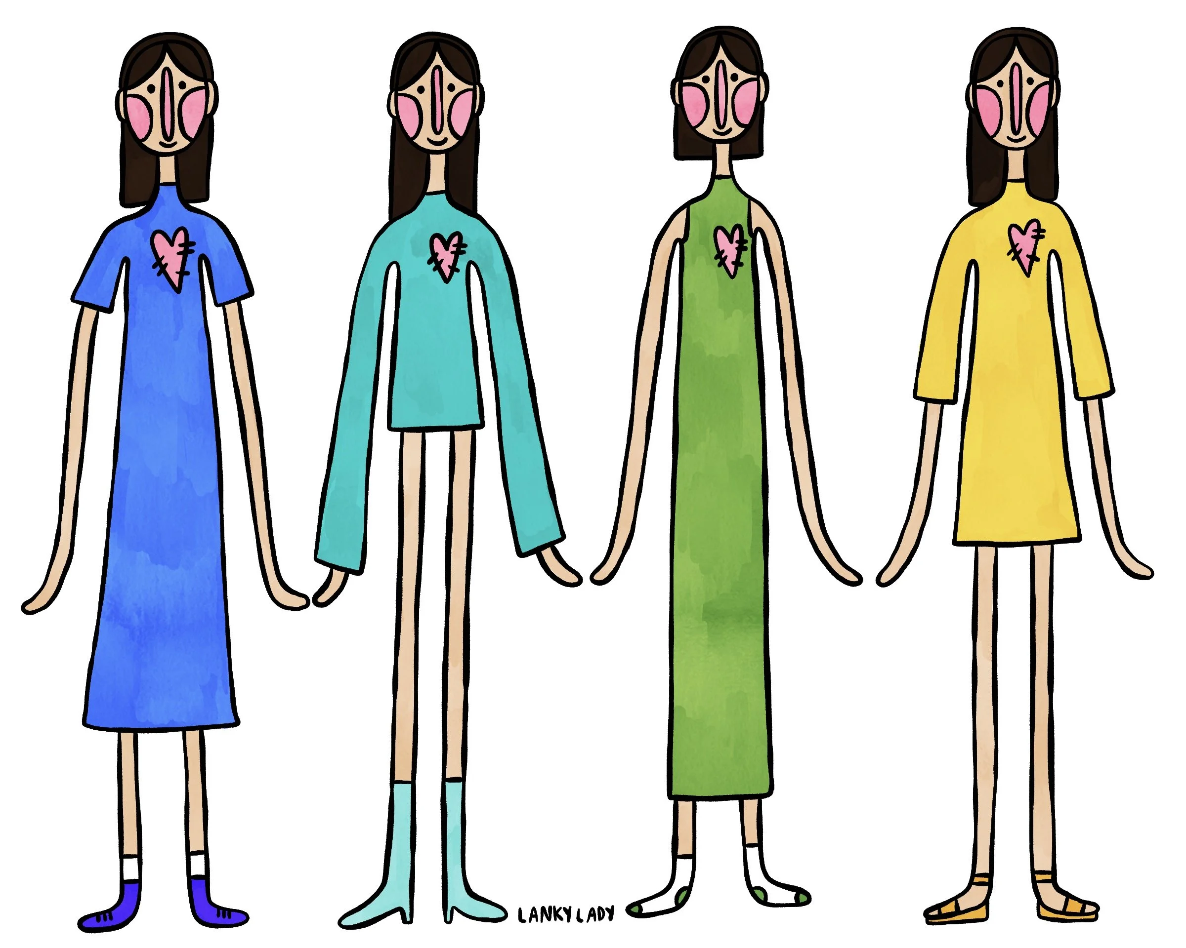 "rainbow of dresses part one" 
