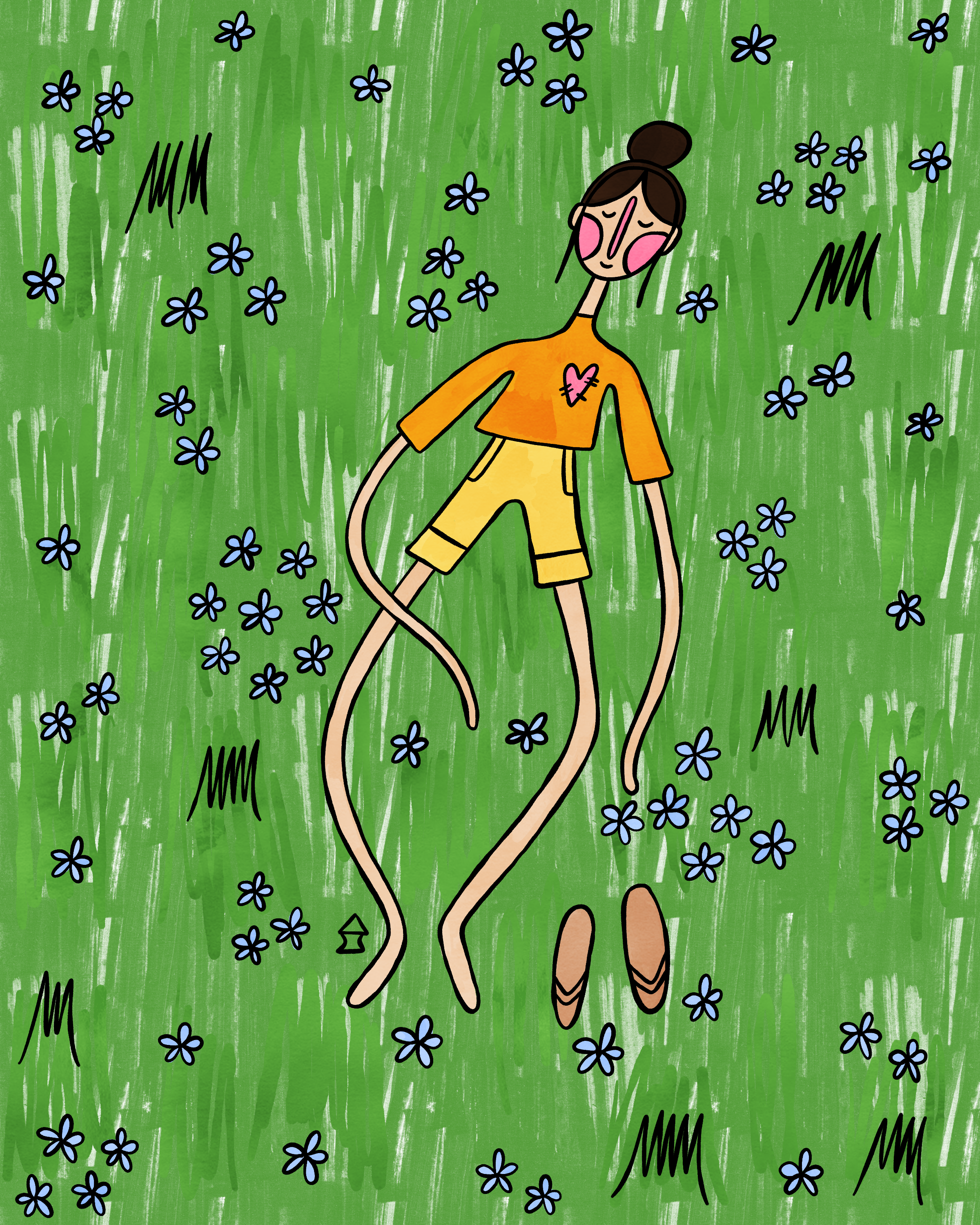 "in a field of flowers" 