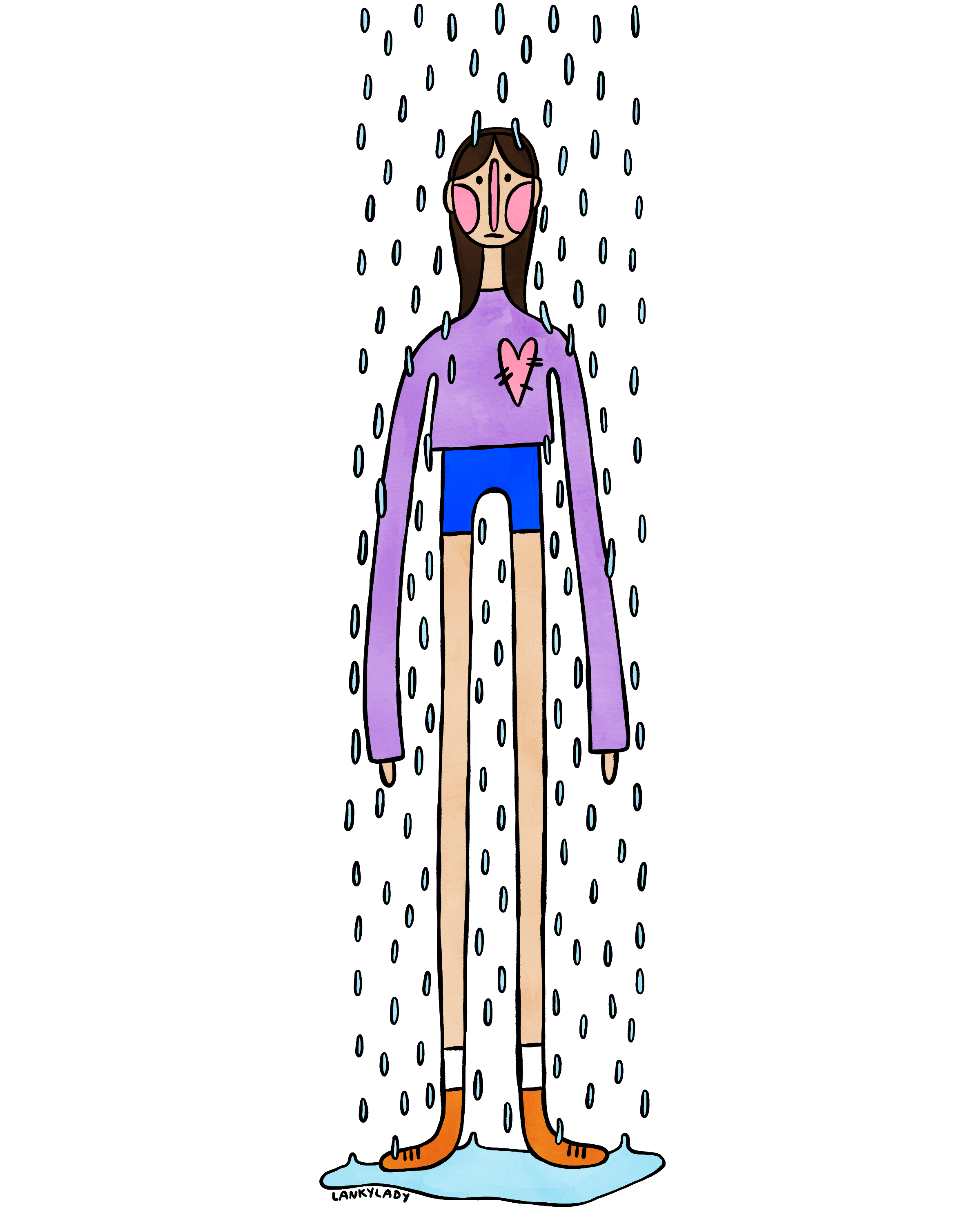 "got wet in the rain" 