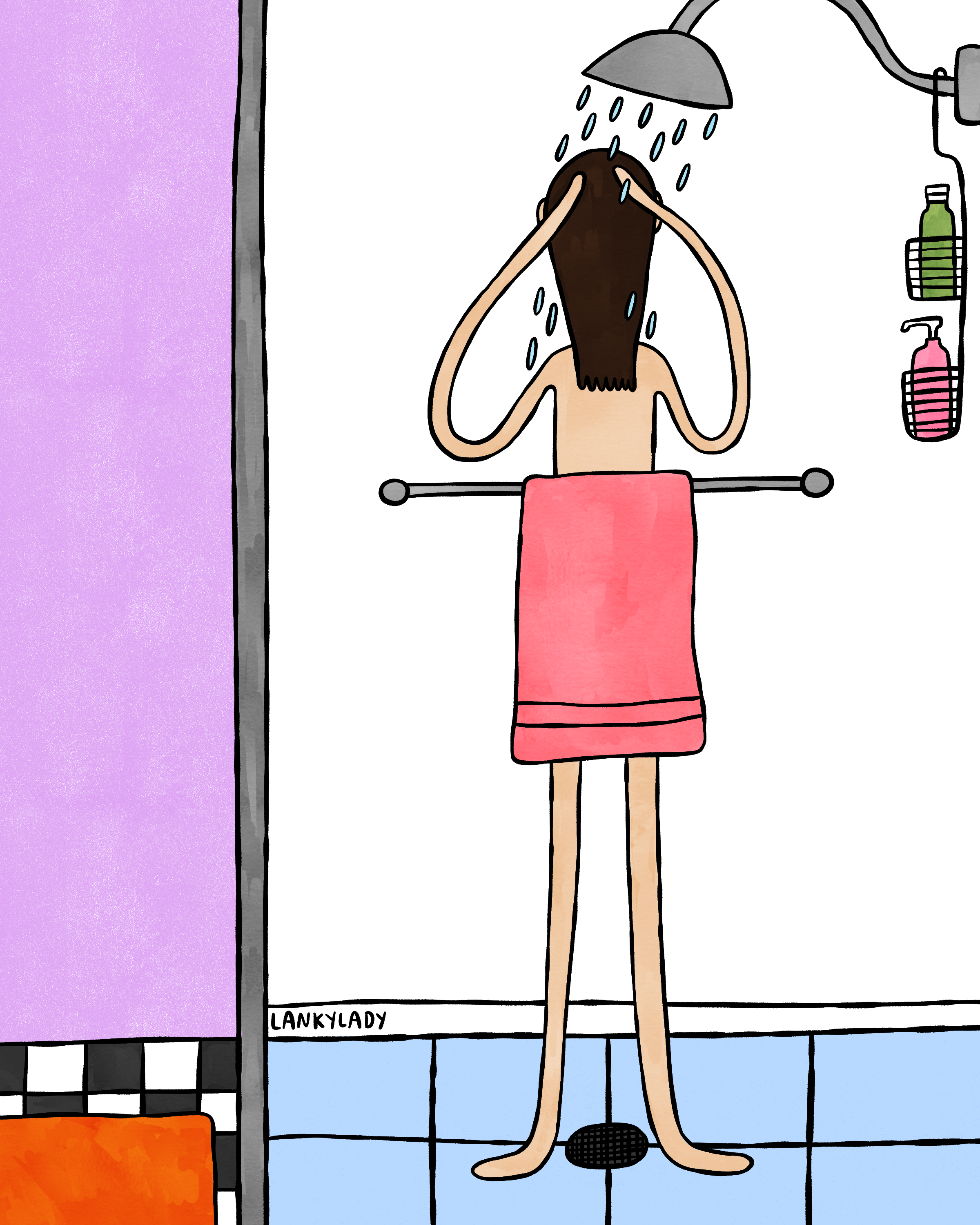 "showering" 