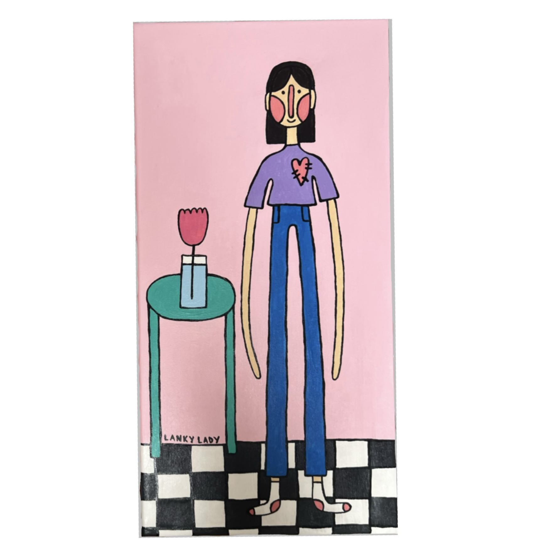 lady with flower