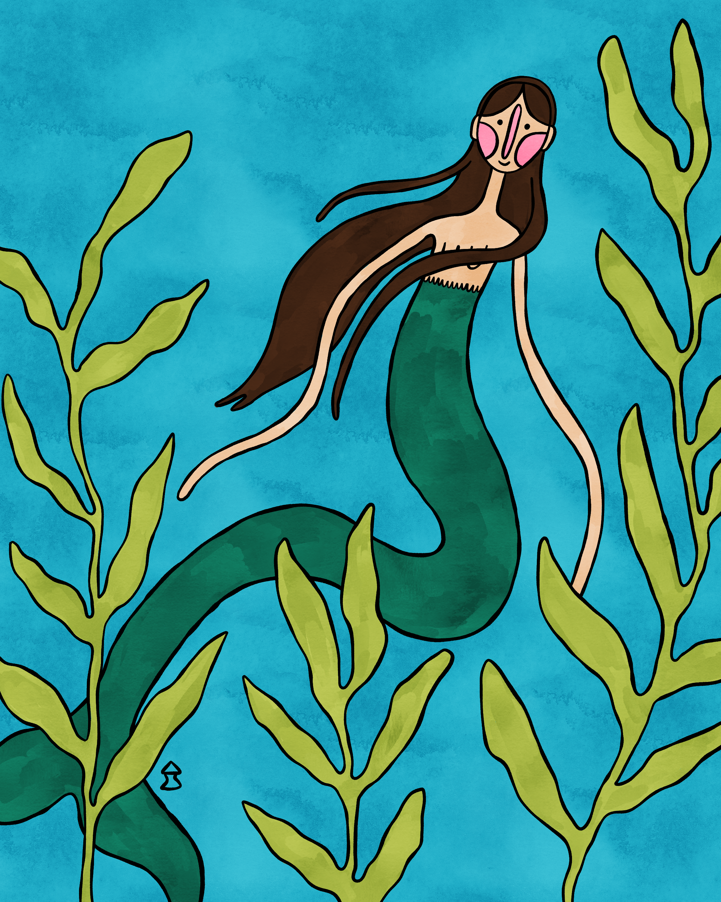 "mermaid with sea kelp" 