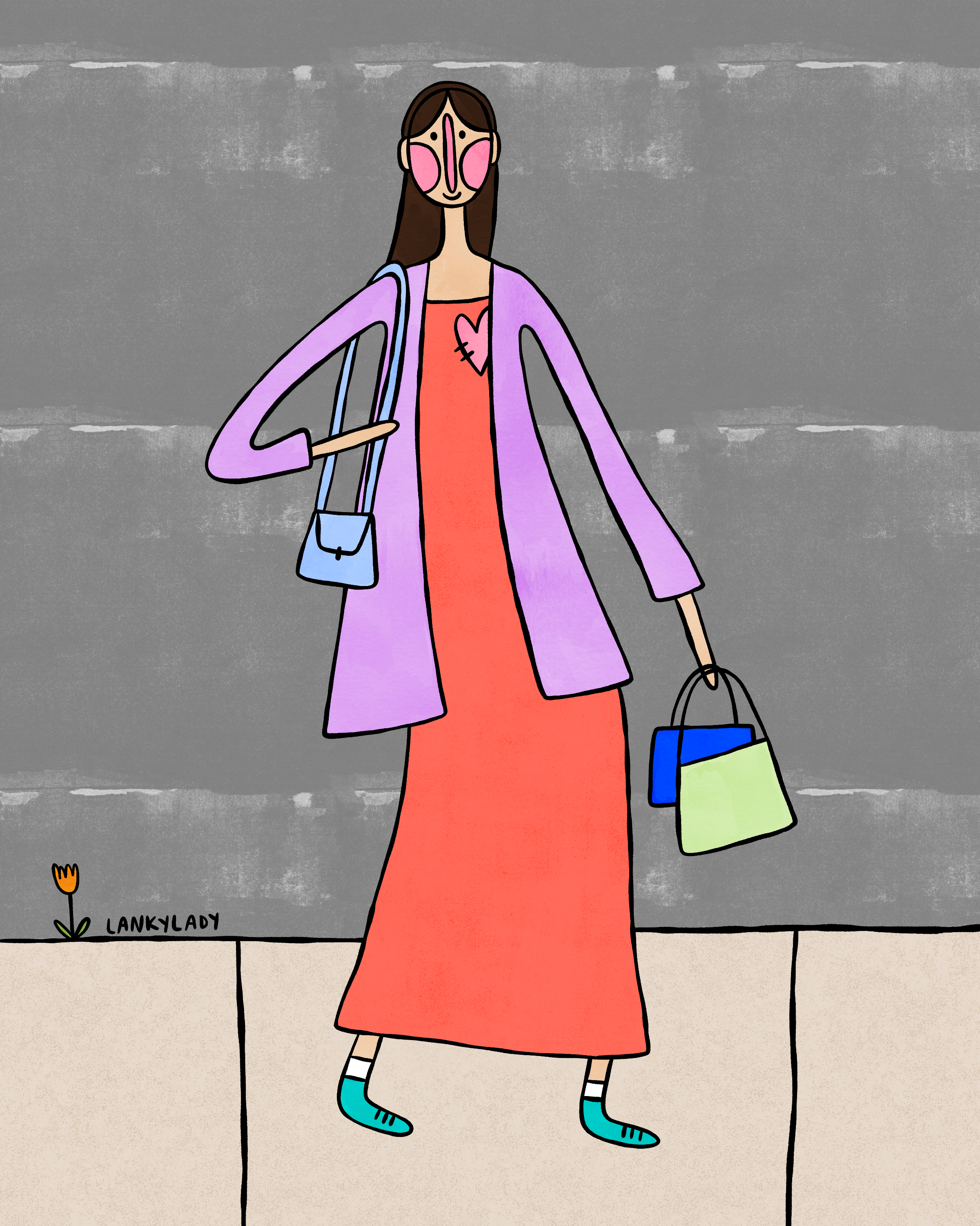 "strolling along" 