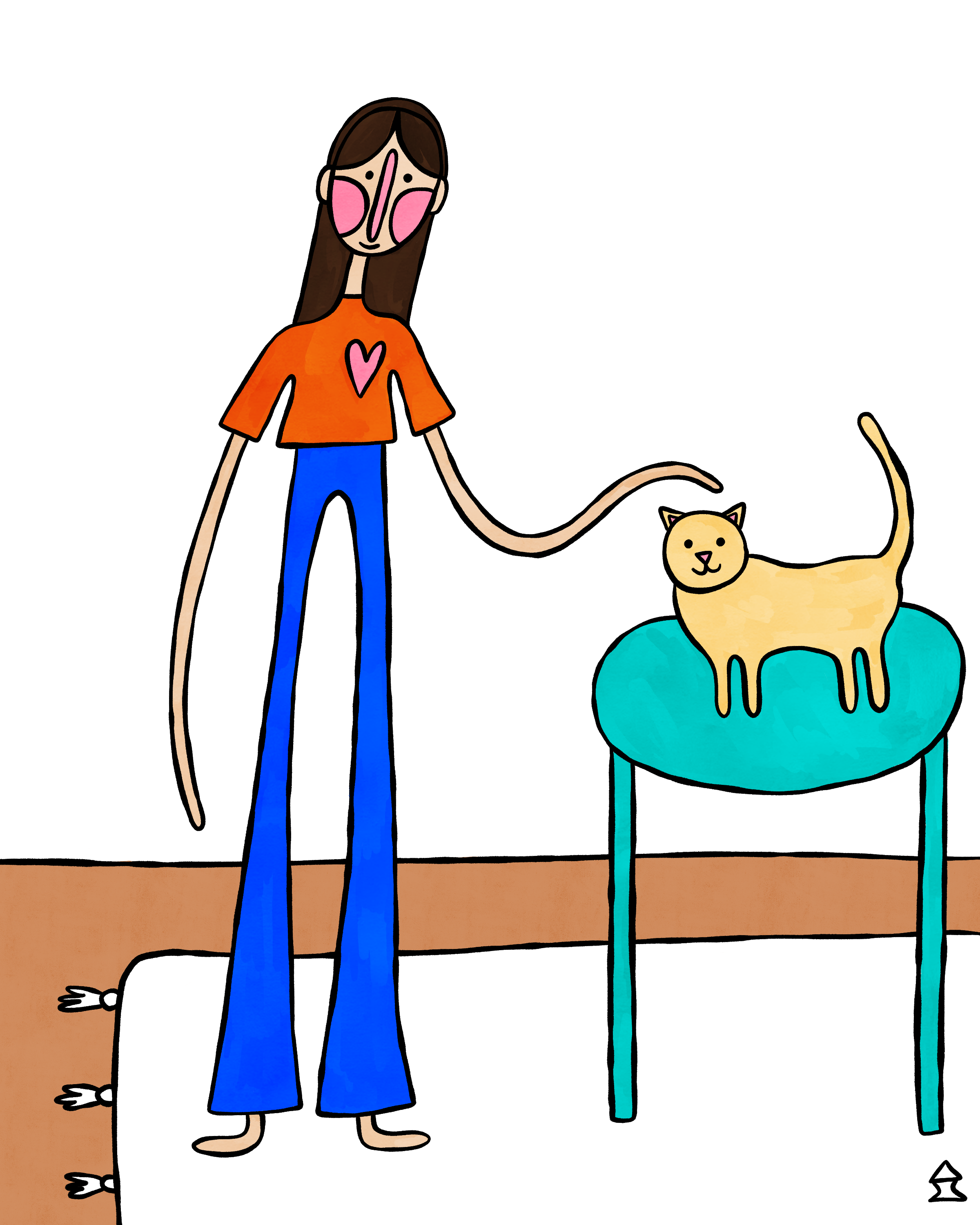 "just me and my cat" 