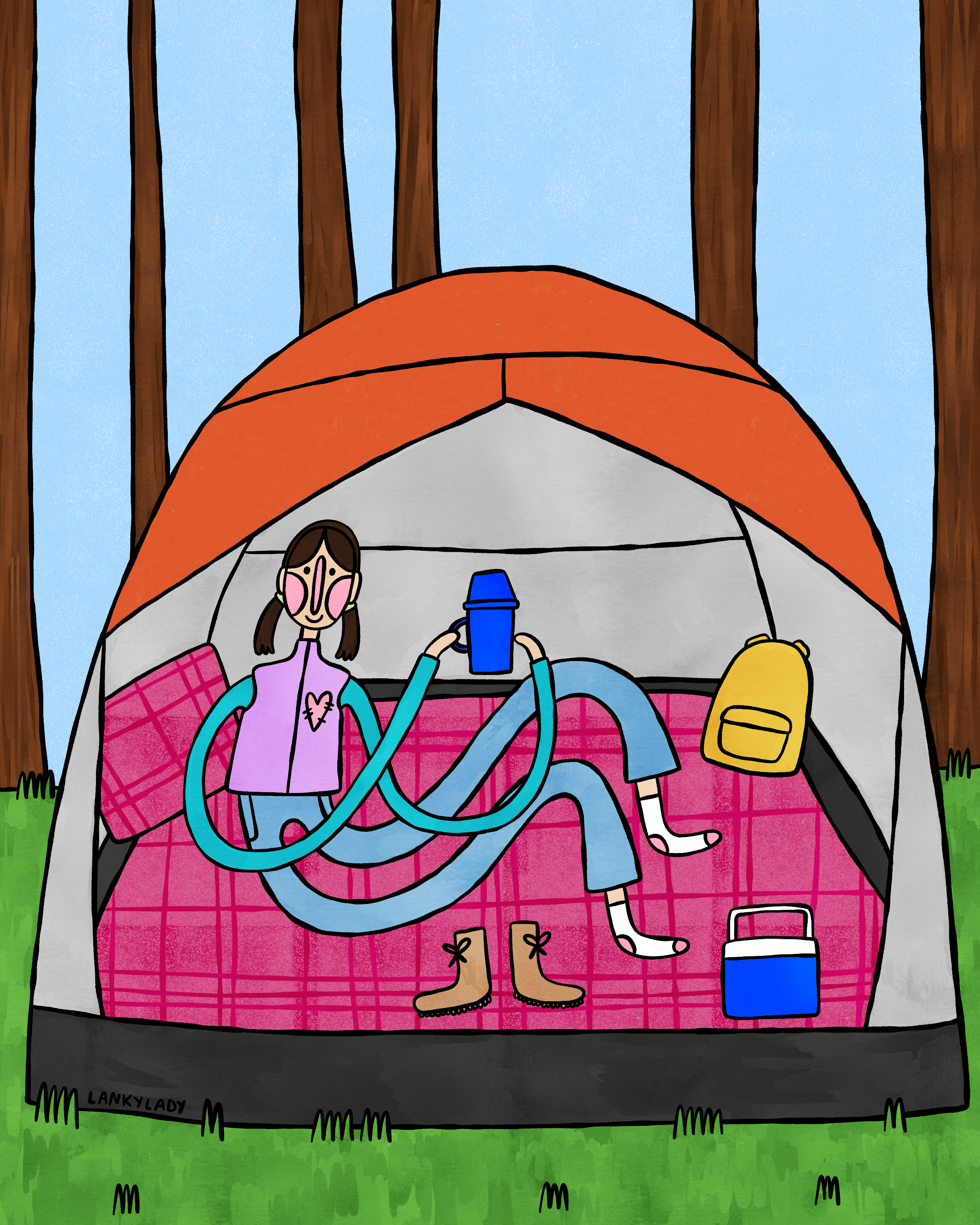 "camping lady" 