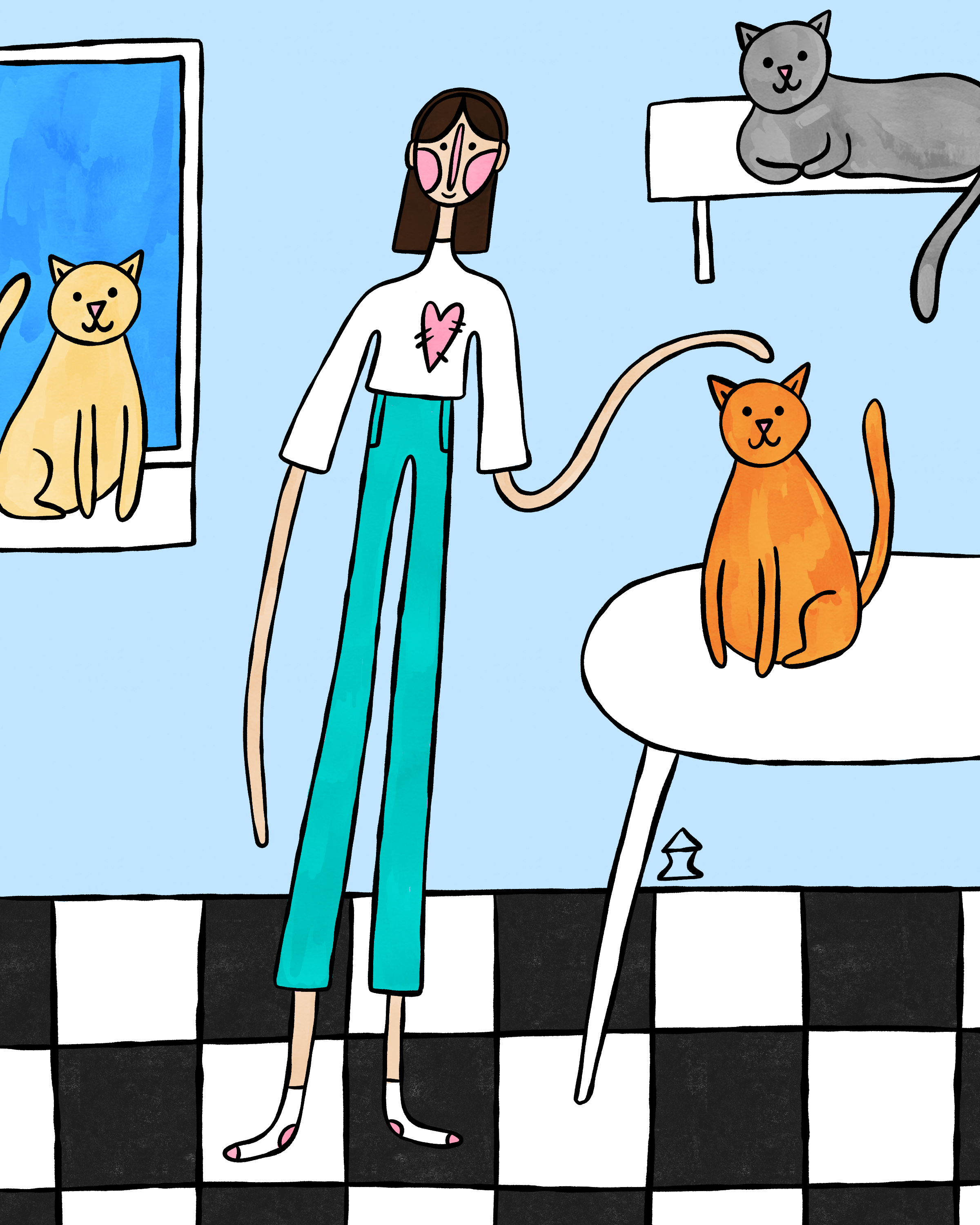 "cats will sit where they want" 