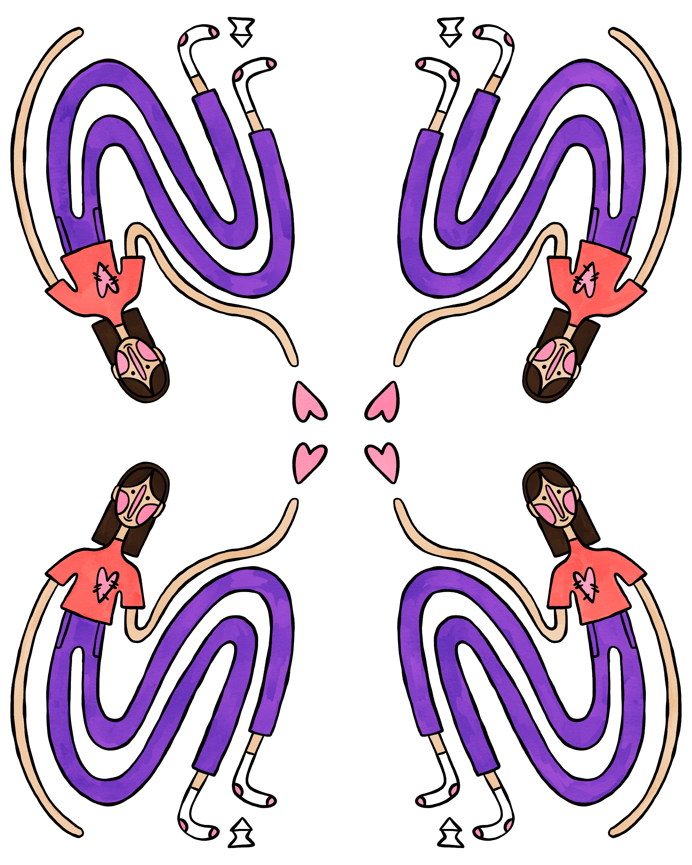 "playing around with the symmetry mode on my drawing app" 